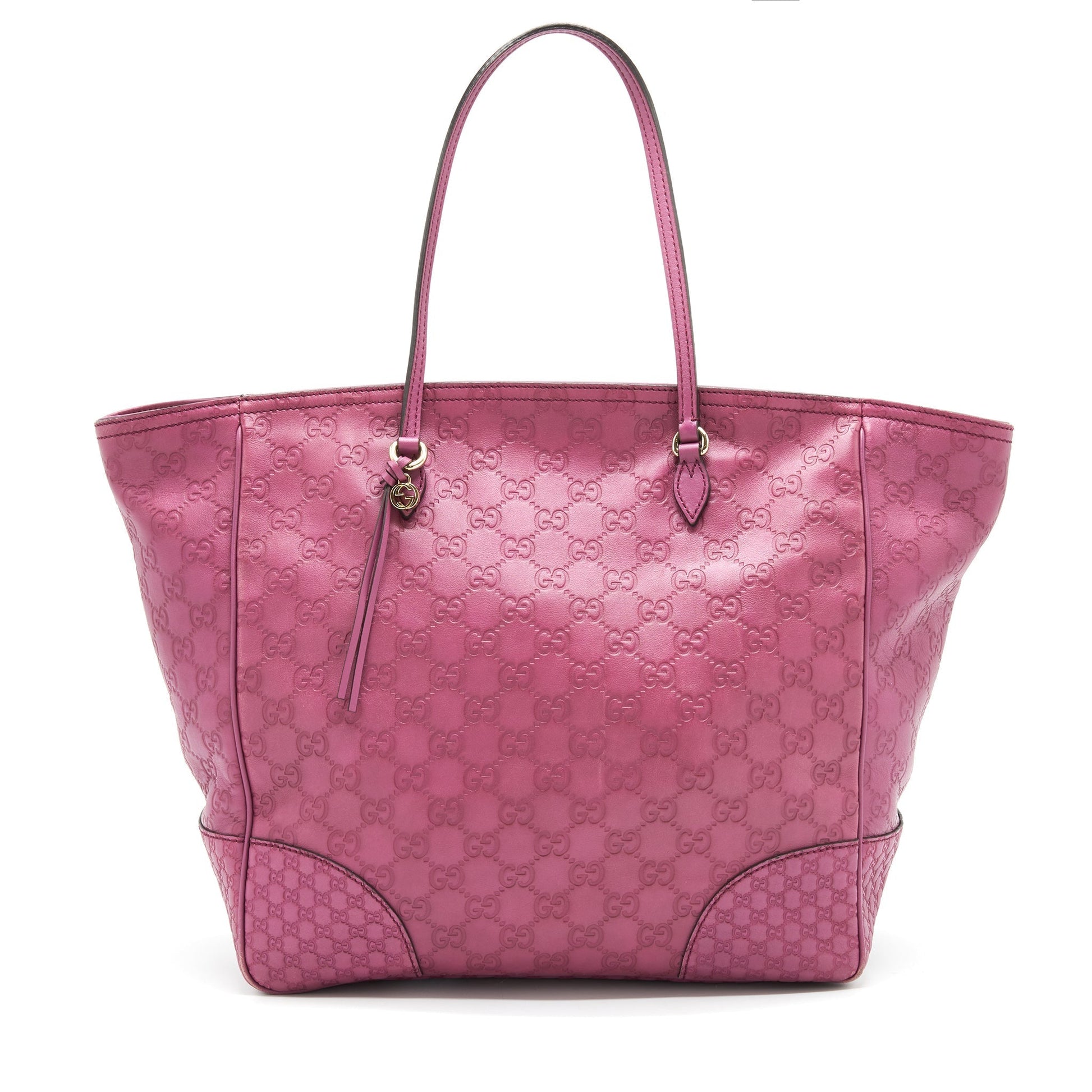 Gucci Shopping Tote Bag Raspberry Leather Pink