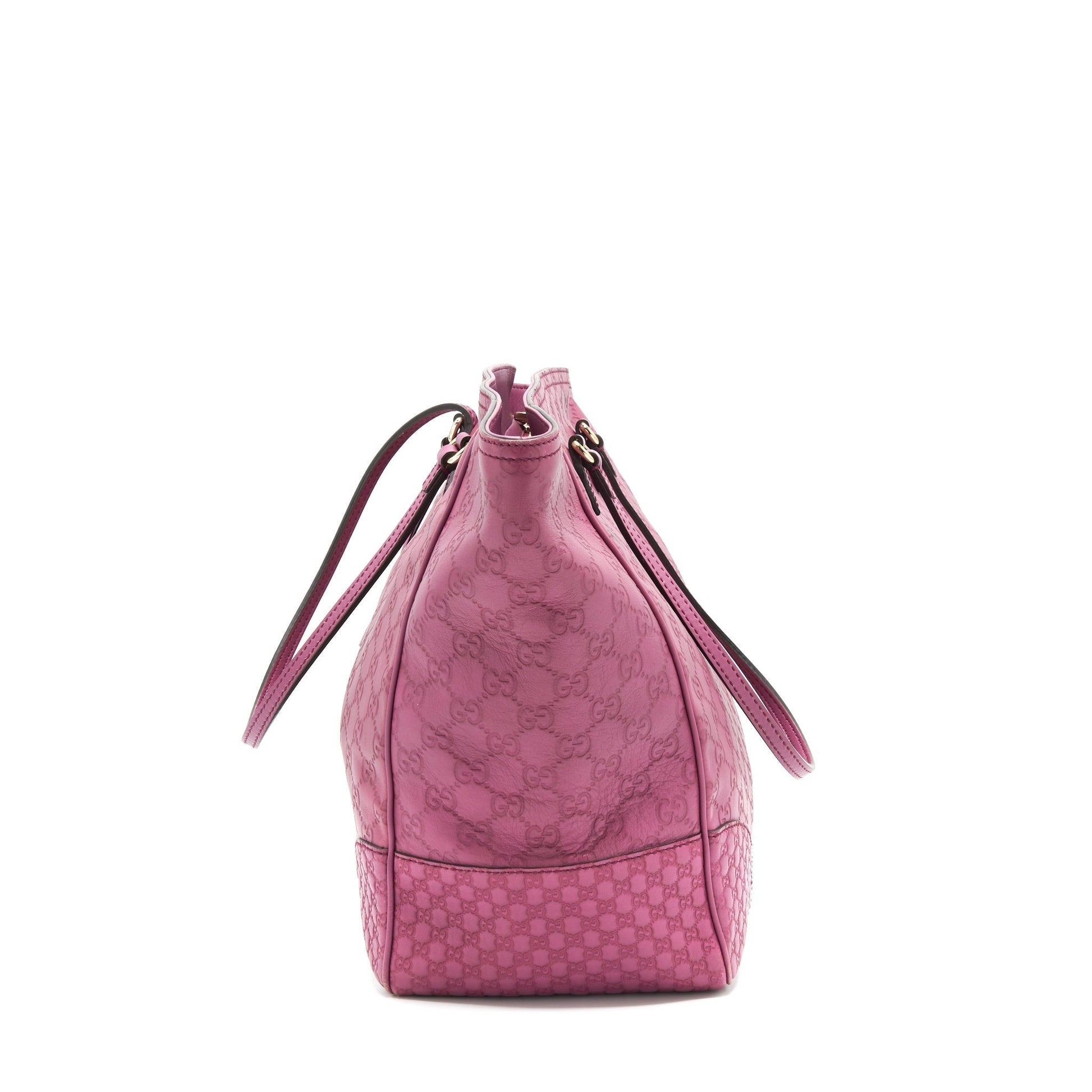 Gucci Shopping Tote Bag Raspberry Leather Pink