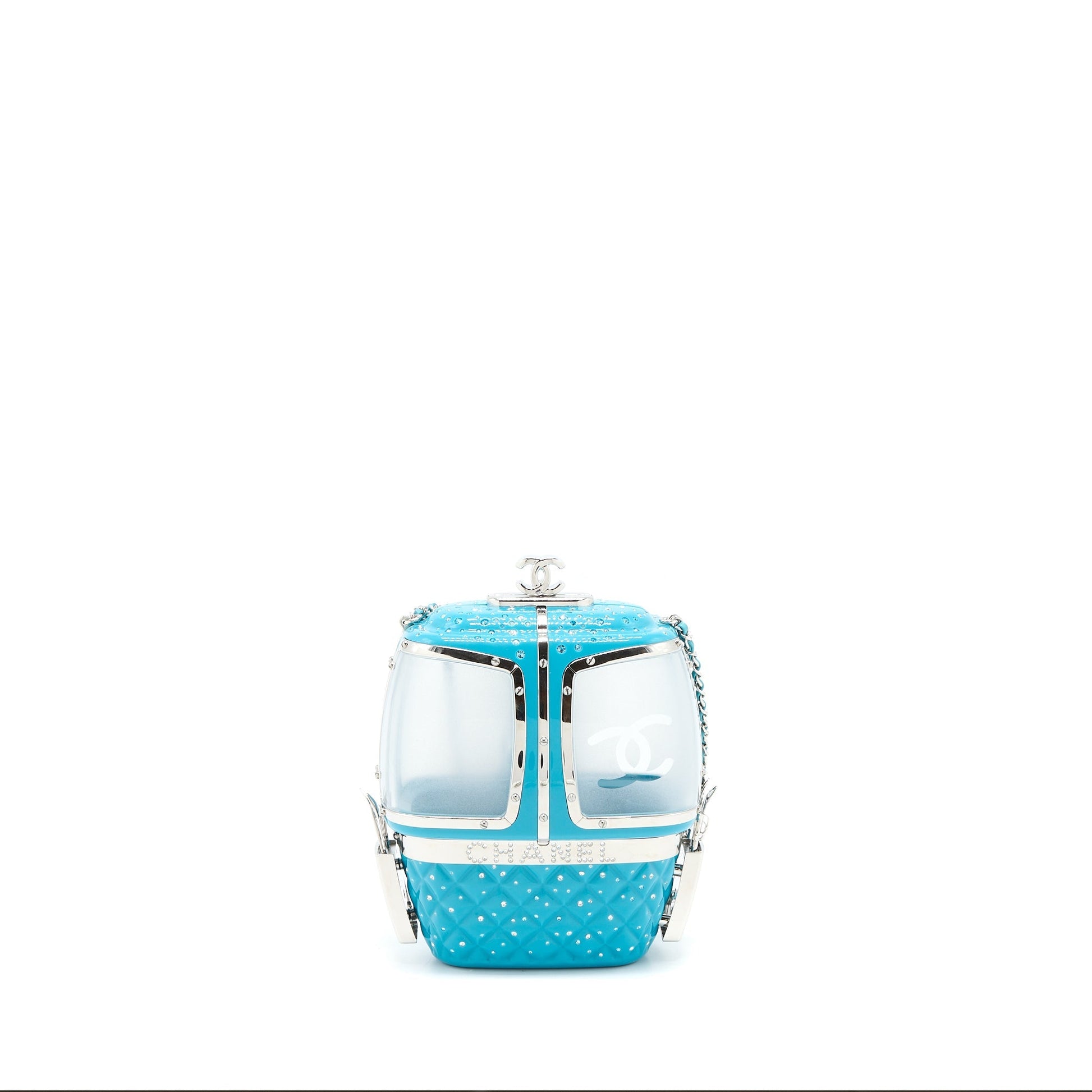 Chanel 19K Ski Gondola Evening Light SHW Blue Handbag