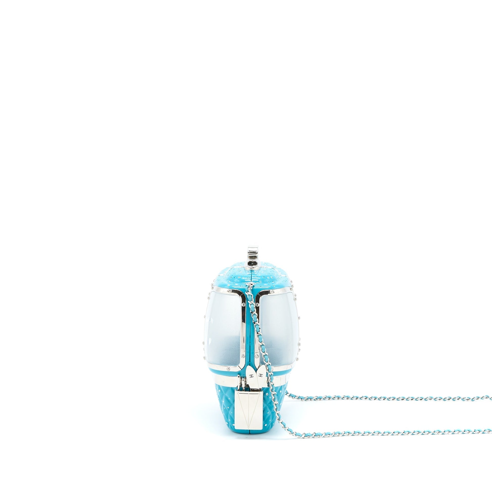 Chanel 19K Ski Gondola Evening Light SHW Blue Handbag