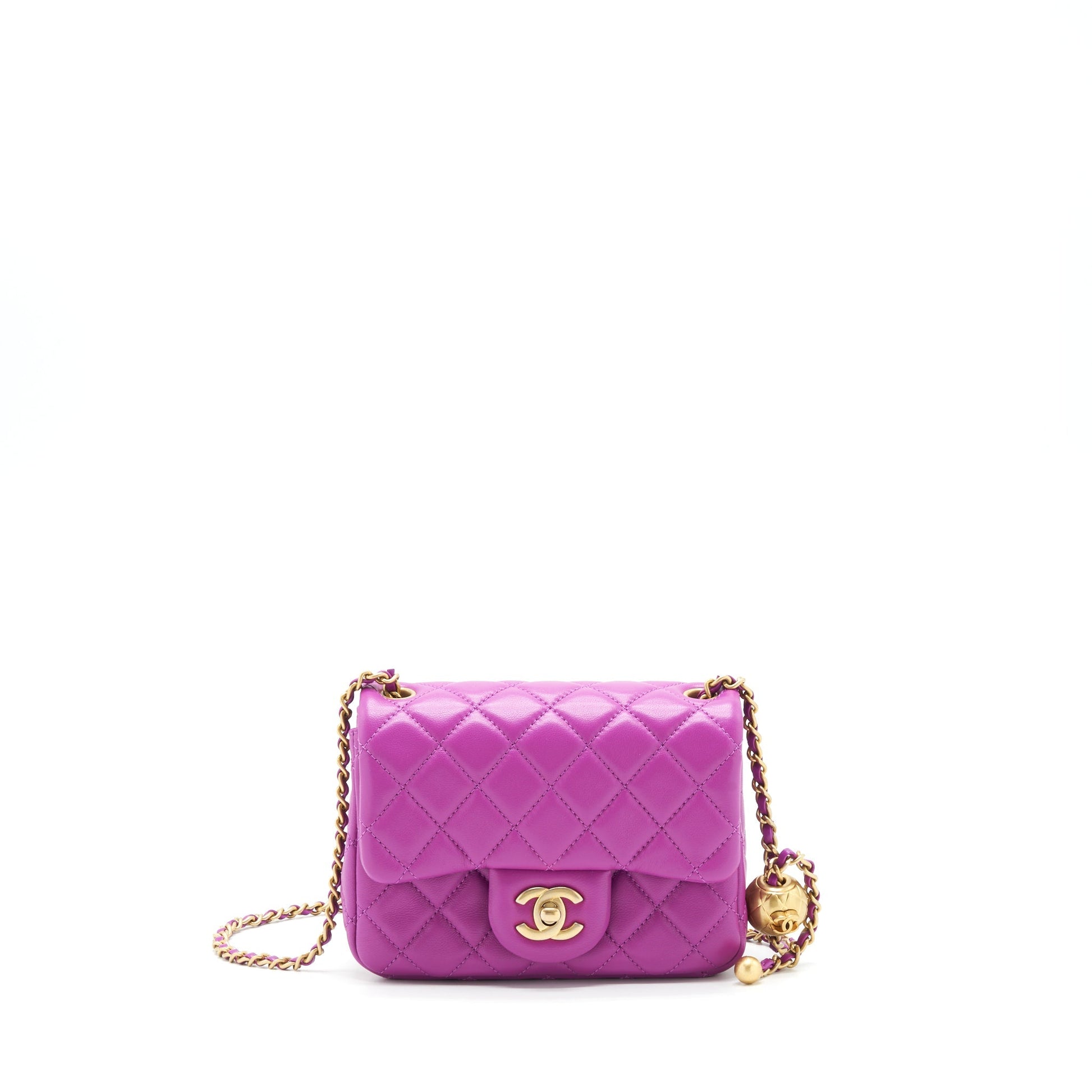 Chanel Pearl Crush Lambskin NA114 Purple GHW Handbag