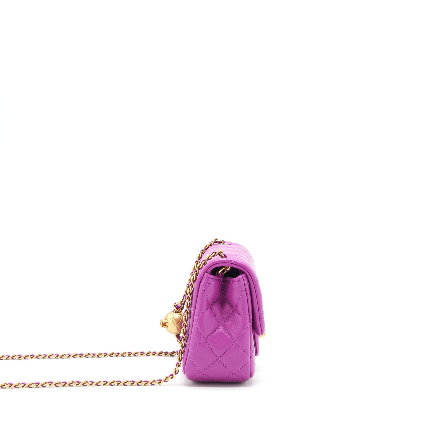 Chanel Pearl Crush Lambskin NA114 Purple GHW Handbag