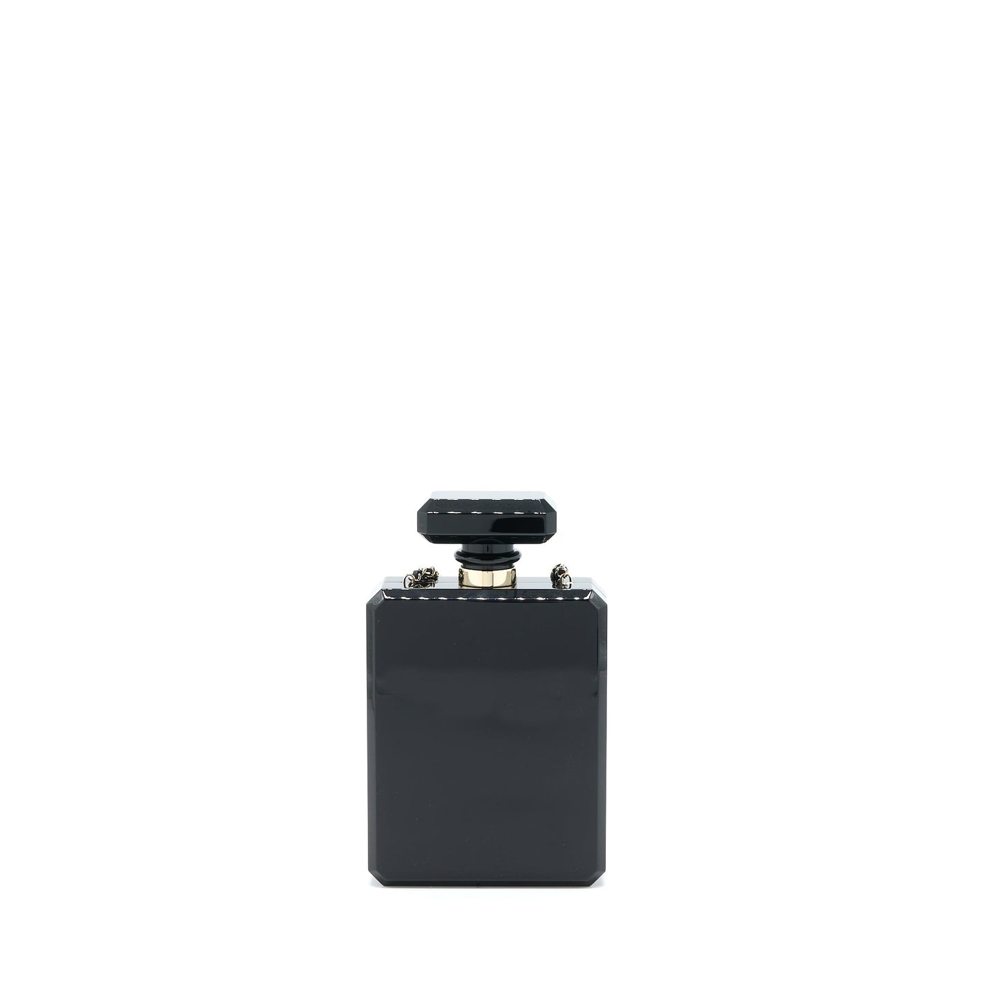 Chanel 17a Perfume Bottle Evening LGHW Black Clutch Bag
