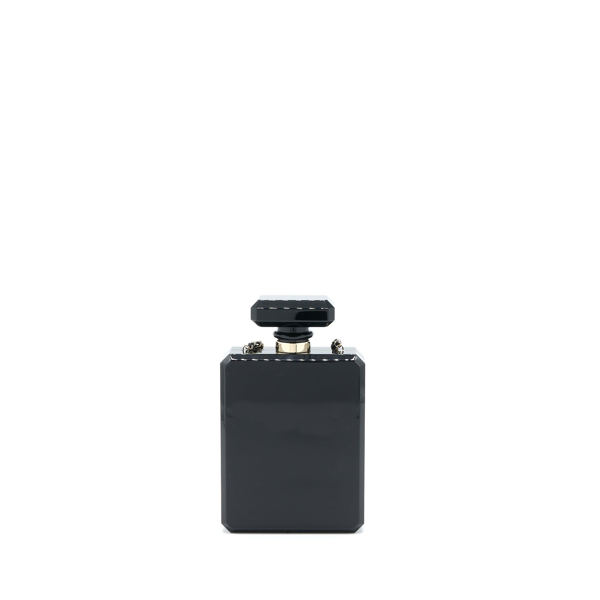 Chanel 17a Perfume Bottle Evening LGHW Black Clutch Bag