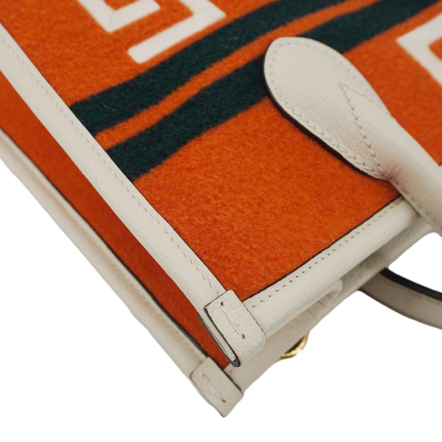 GUCCI Pyeongchang Wool Tote Shoulder Bag Orange 675888