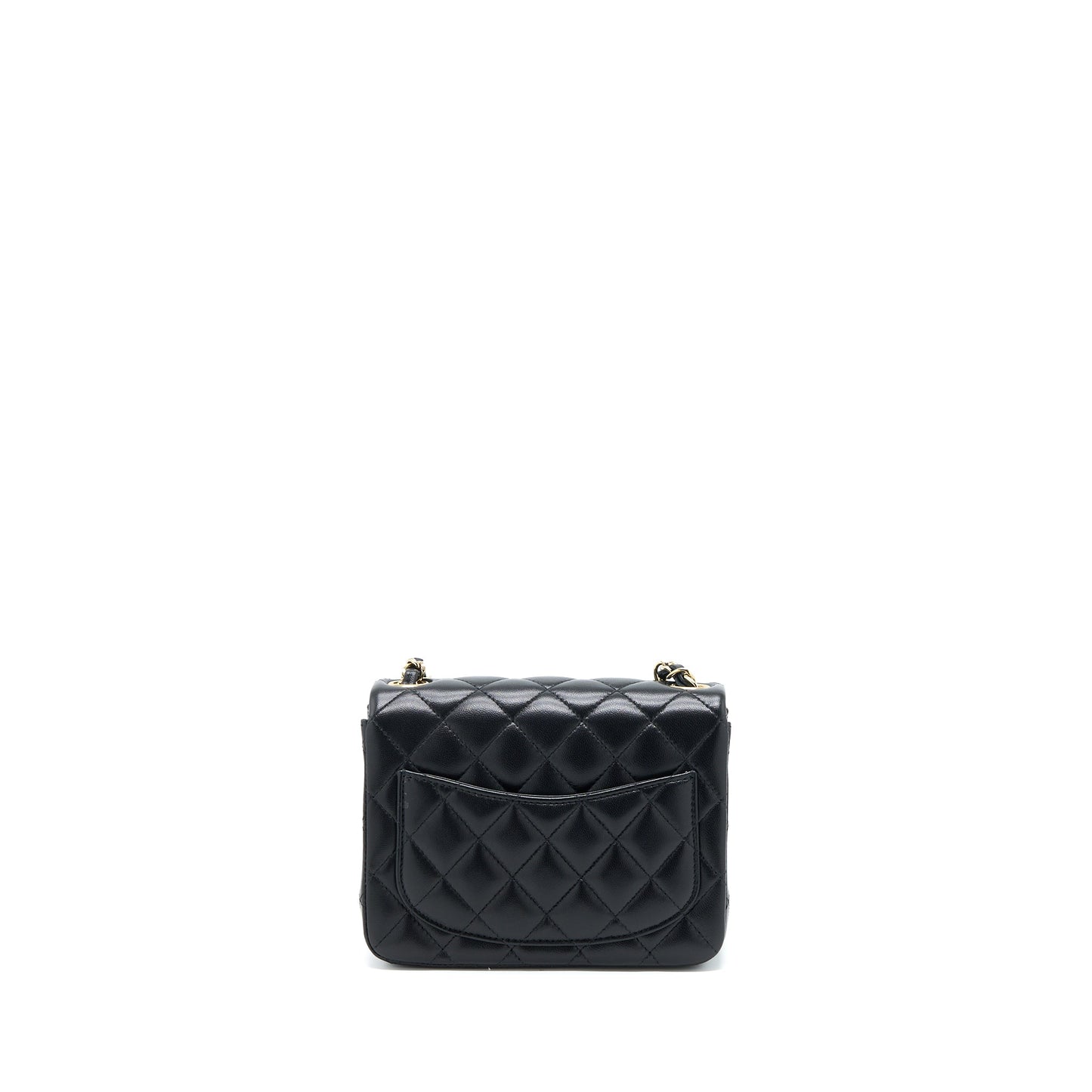 Chanel Classic Square Flap Lambskin LGHW Microchip Black Shoulder Bag Microchip 2