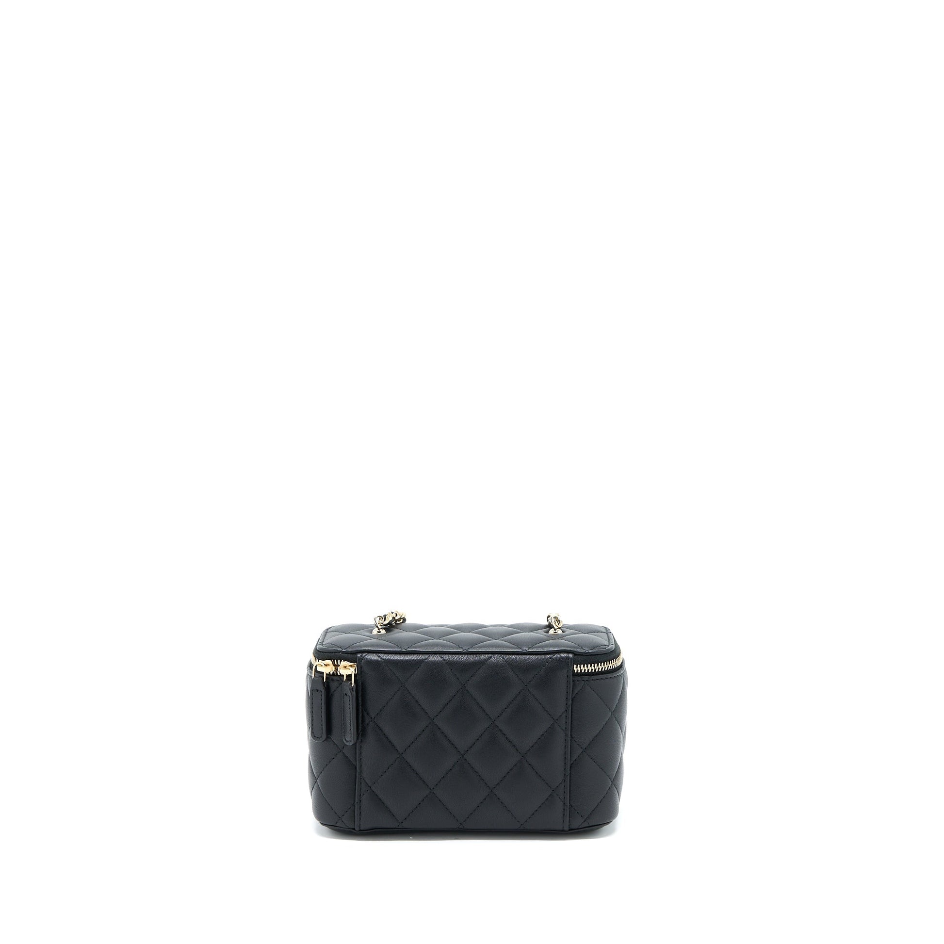 Chanel 23C Pearl Crush Long Vanity Lambskin Black Handbag Microchip 1
