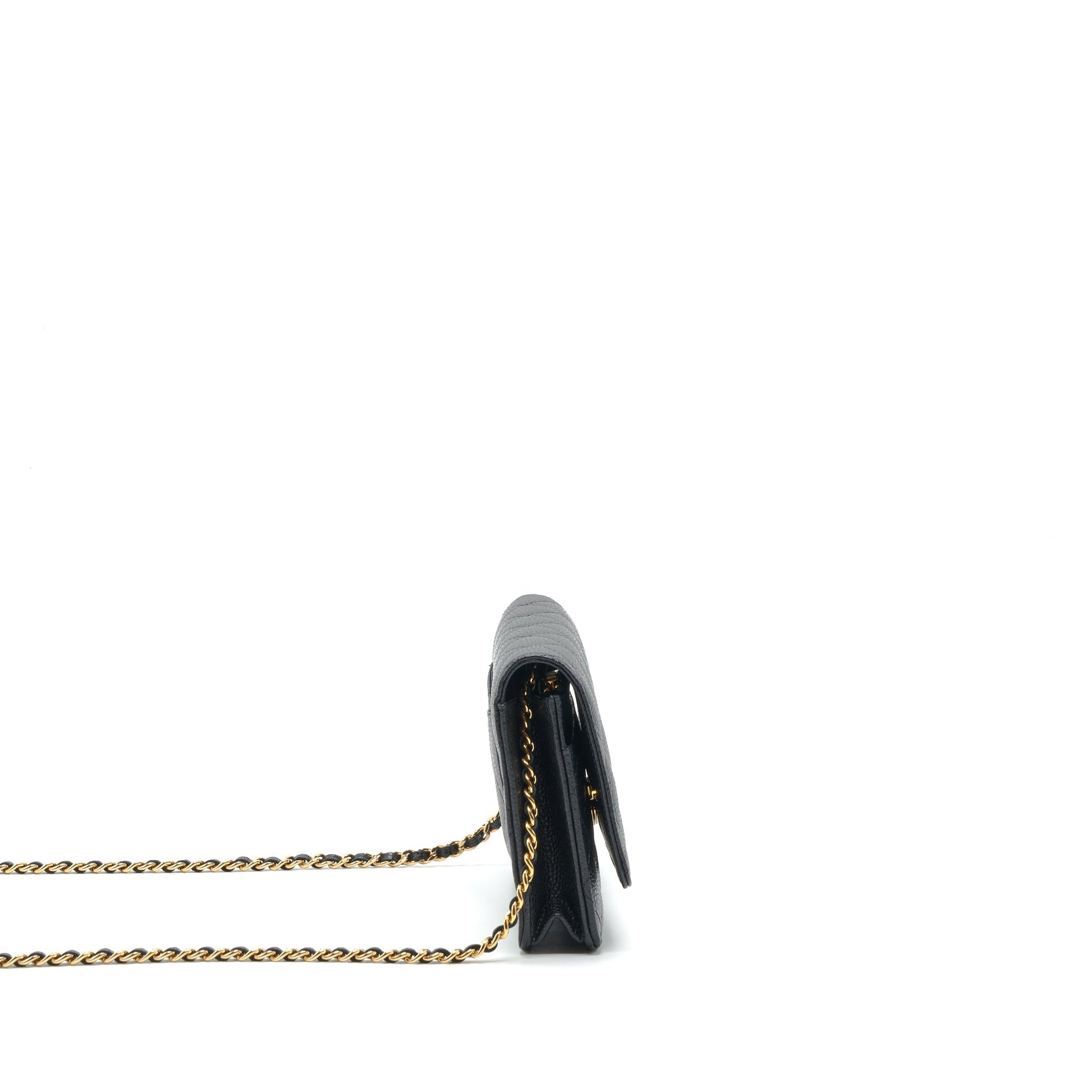 Chanel Classic On Caviar GHW Black Wallet Case Ghw 2