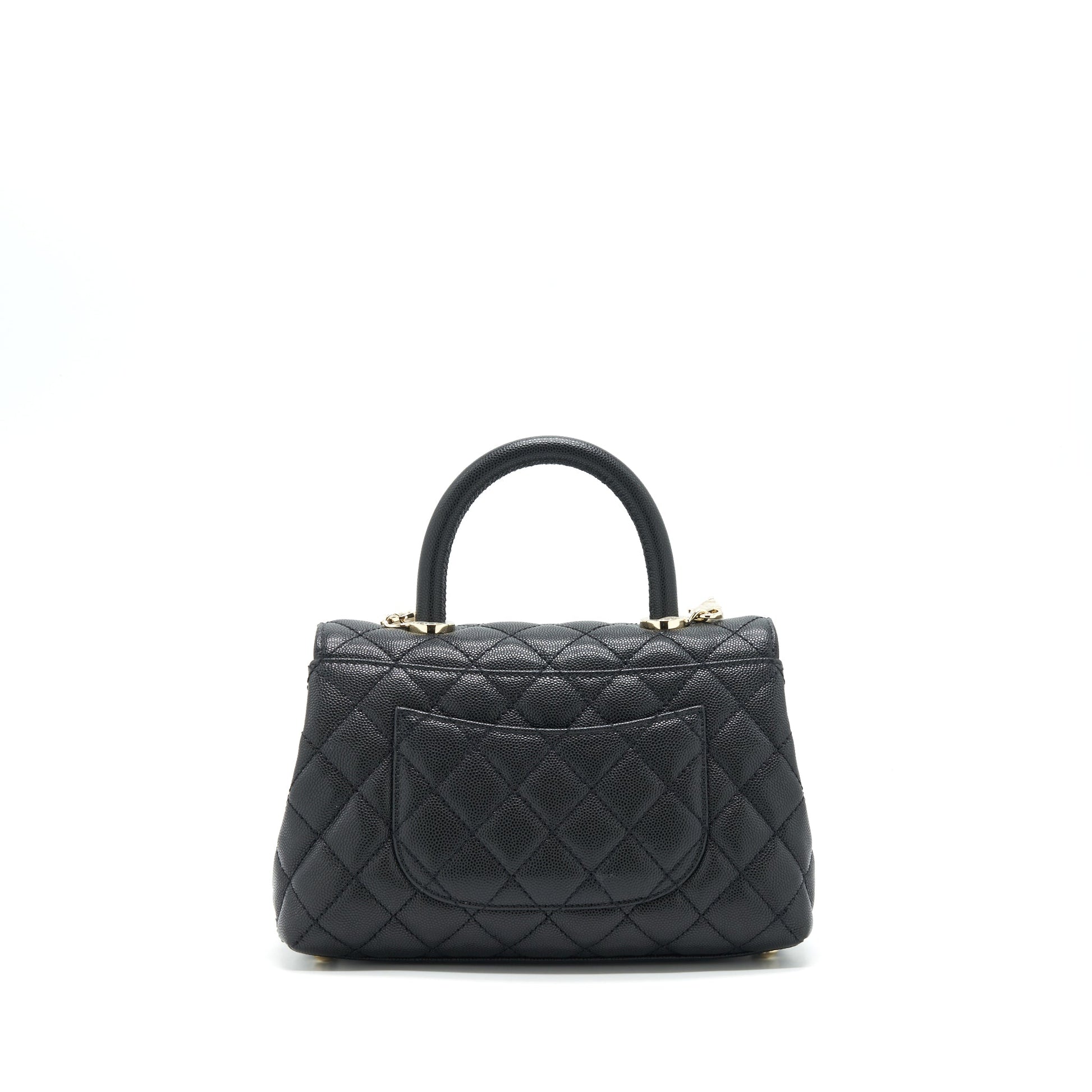 Chanel Coco Handle Caviar LGHW Microchip Black Small Handbag