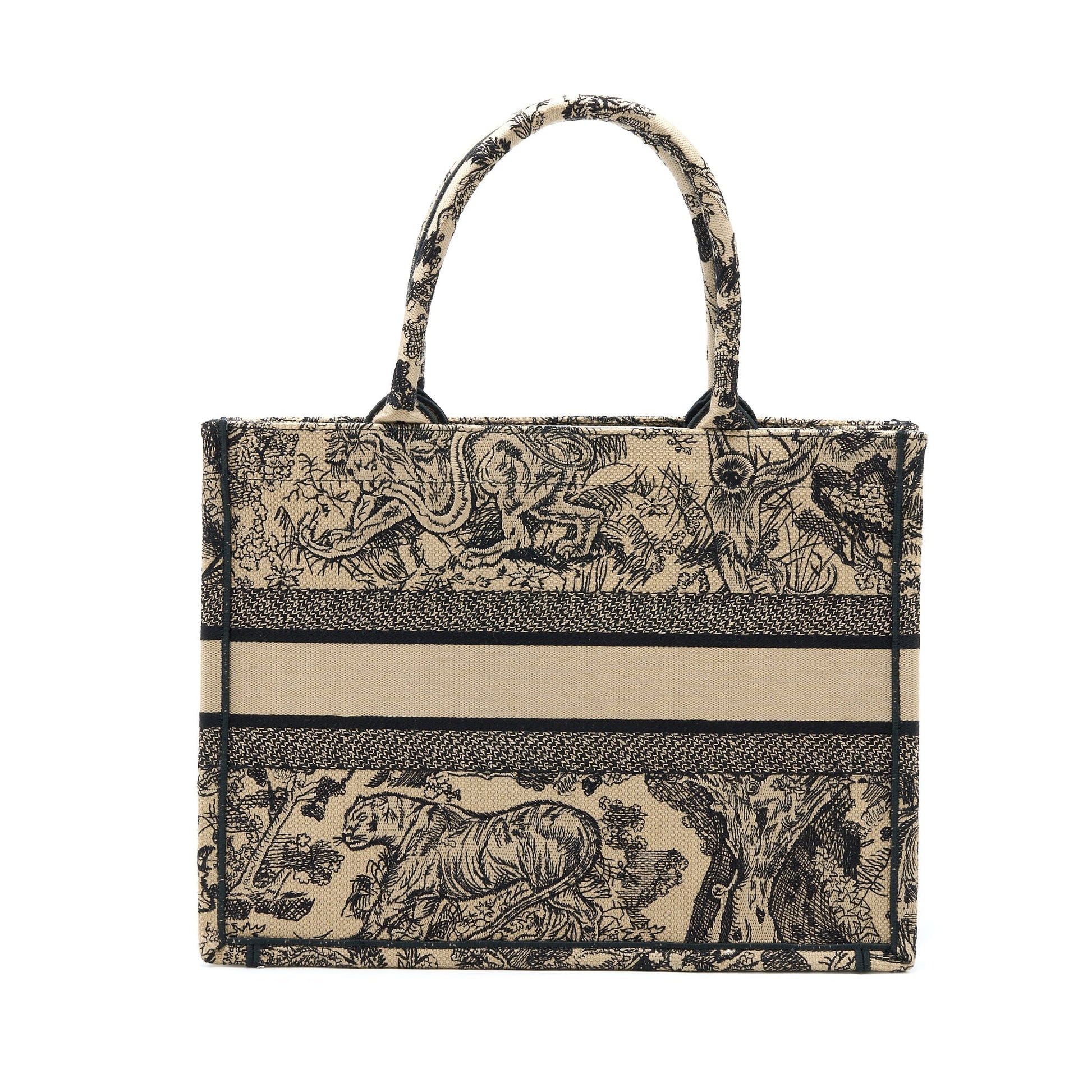 Dior Book Tote Toile De Joey Embroidery Handbag Beige Medium Tote Bag