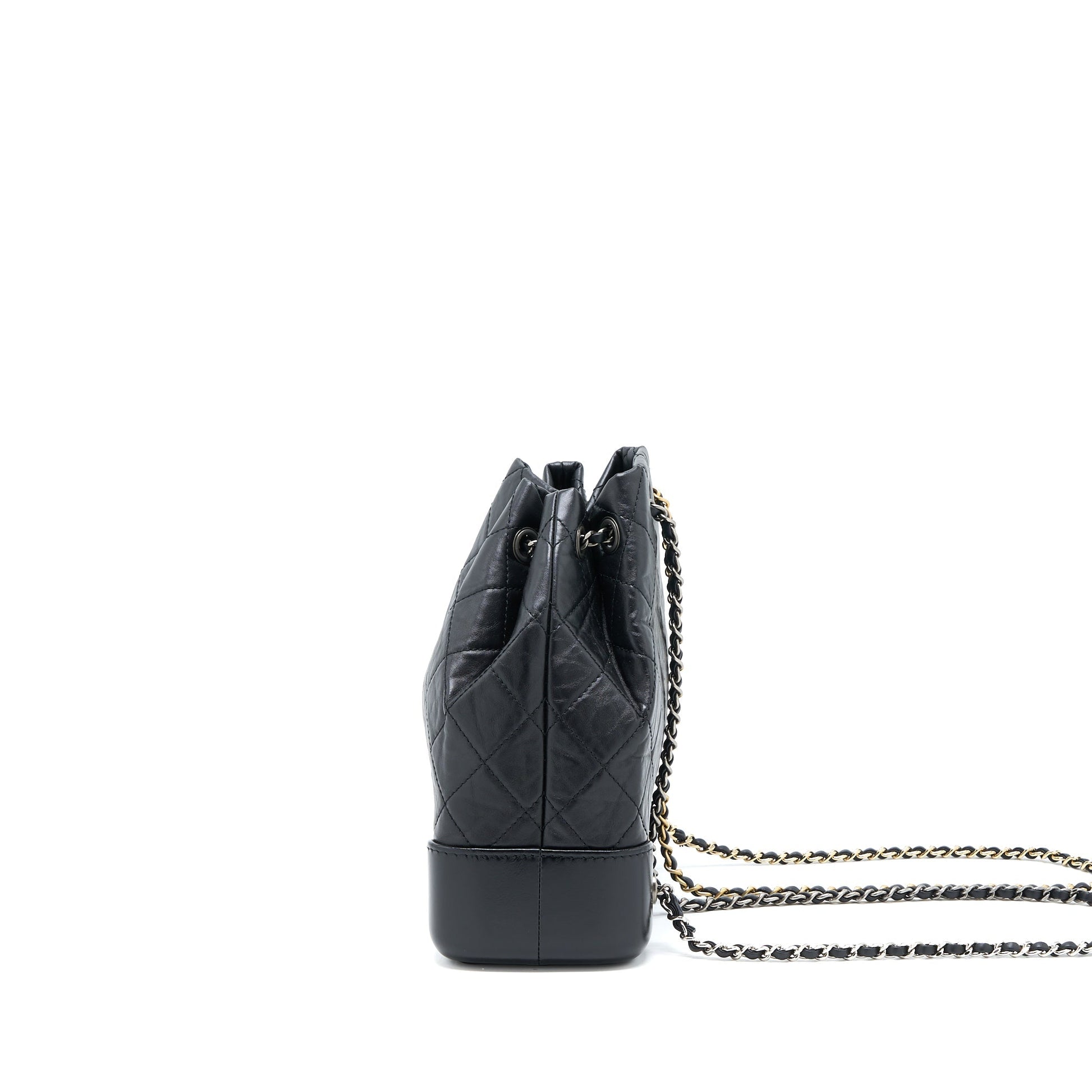 Chanel Gabrielle Backpack Aged Calfskin Hardware Microchip Multicolor Black Small