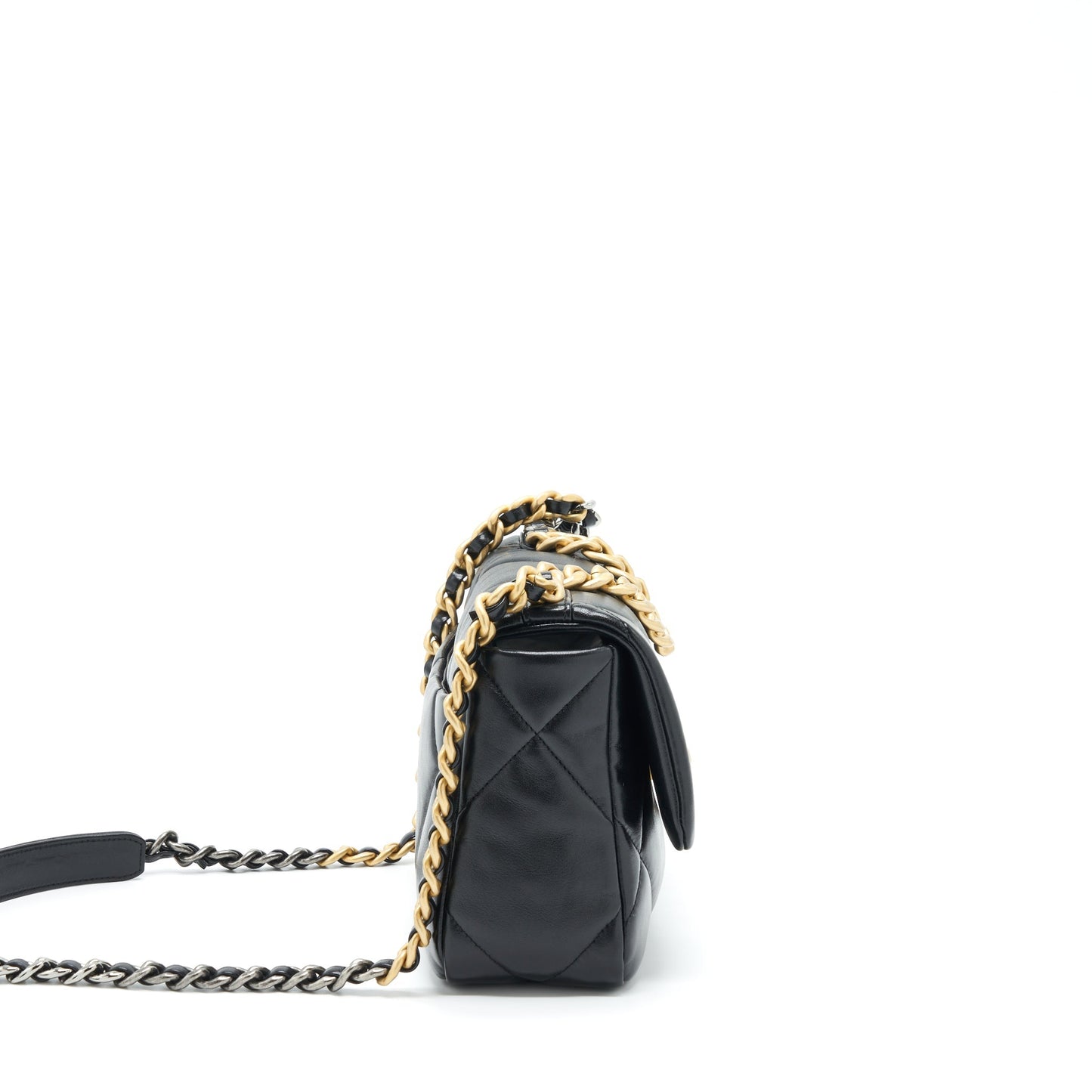 Chanel 19 Lambskin GHW Microchip Black Small Handbag Microchip 1