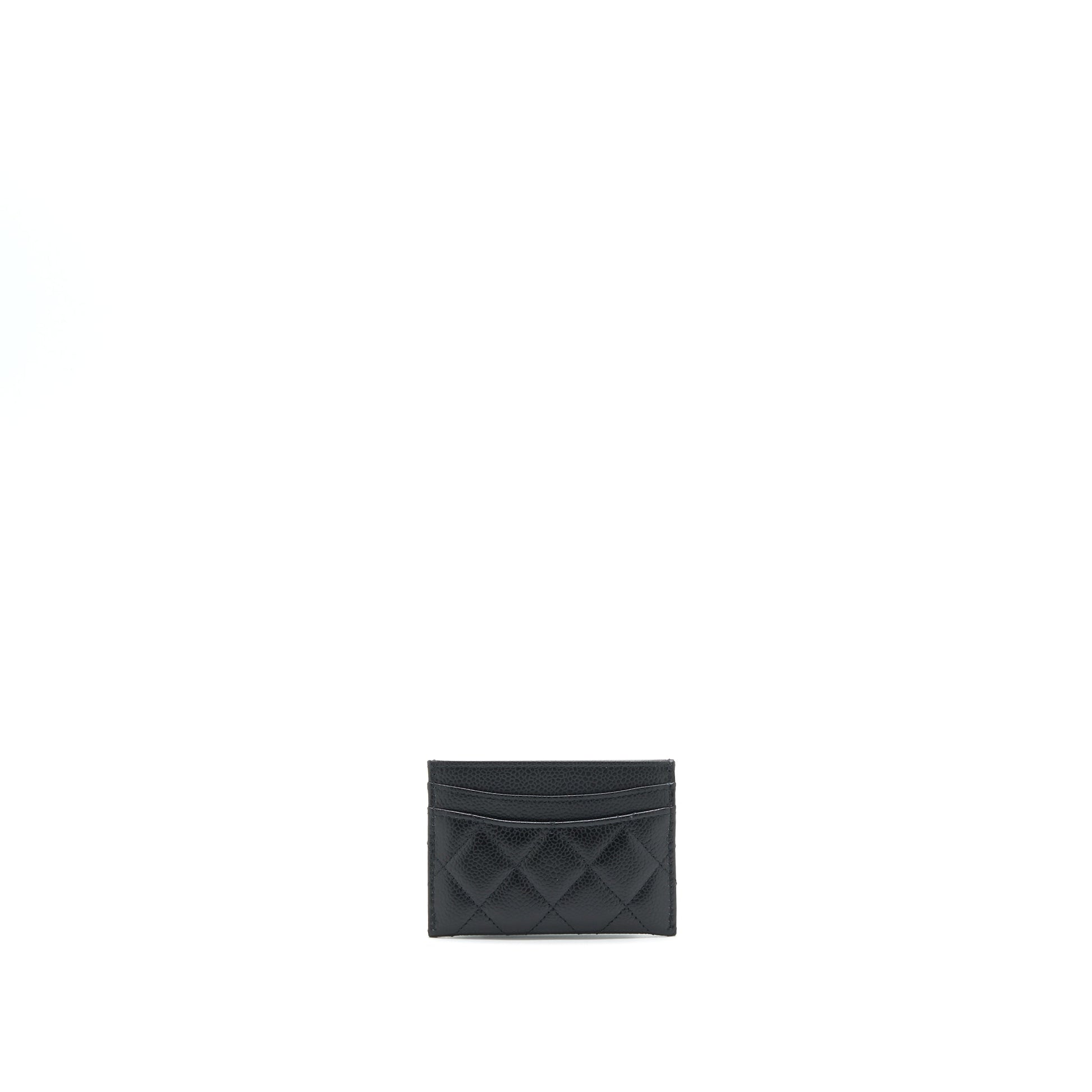 Chanel Classic Card Holder Caviar GHW Black Wallet Case