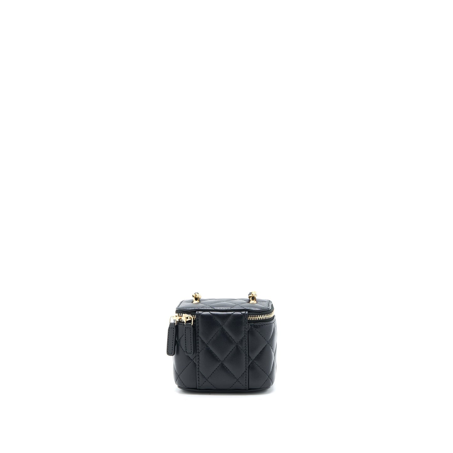 Chanel Pearl Crush Vanity Lambskin GHW Microchip Black Mini Bag