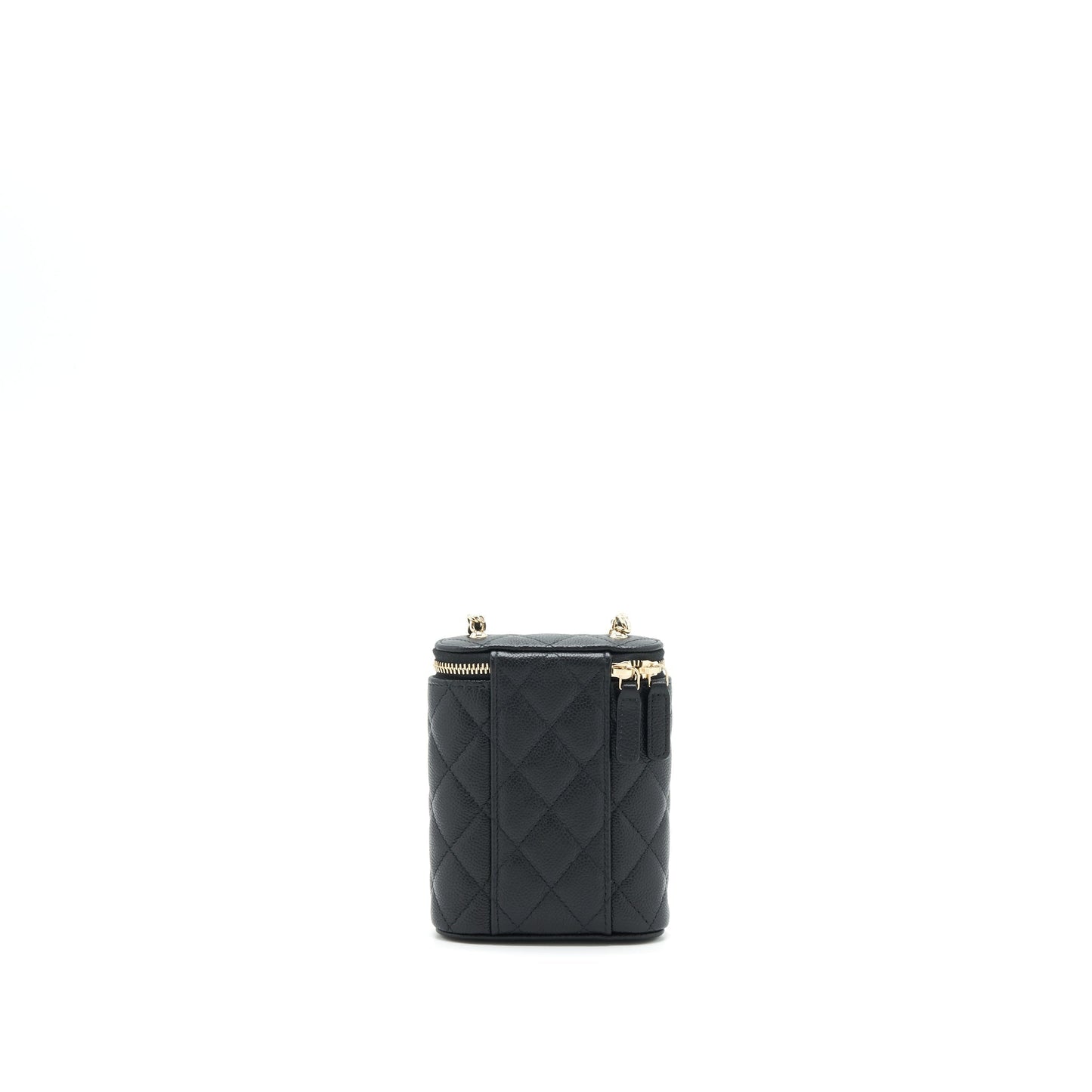 Chanel 22P Vertical Vanity CC Logo Caviar Black Mini Bag