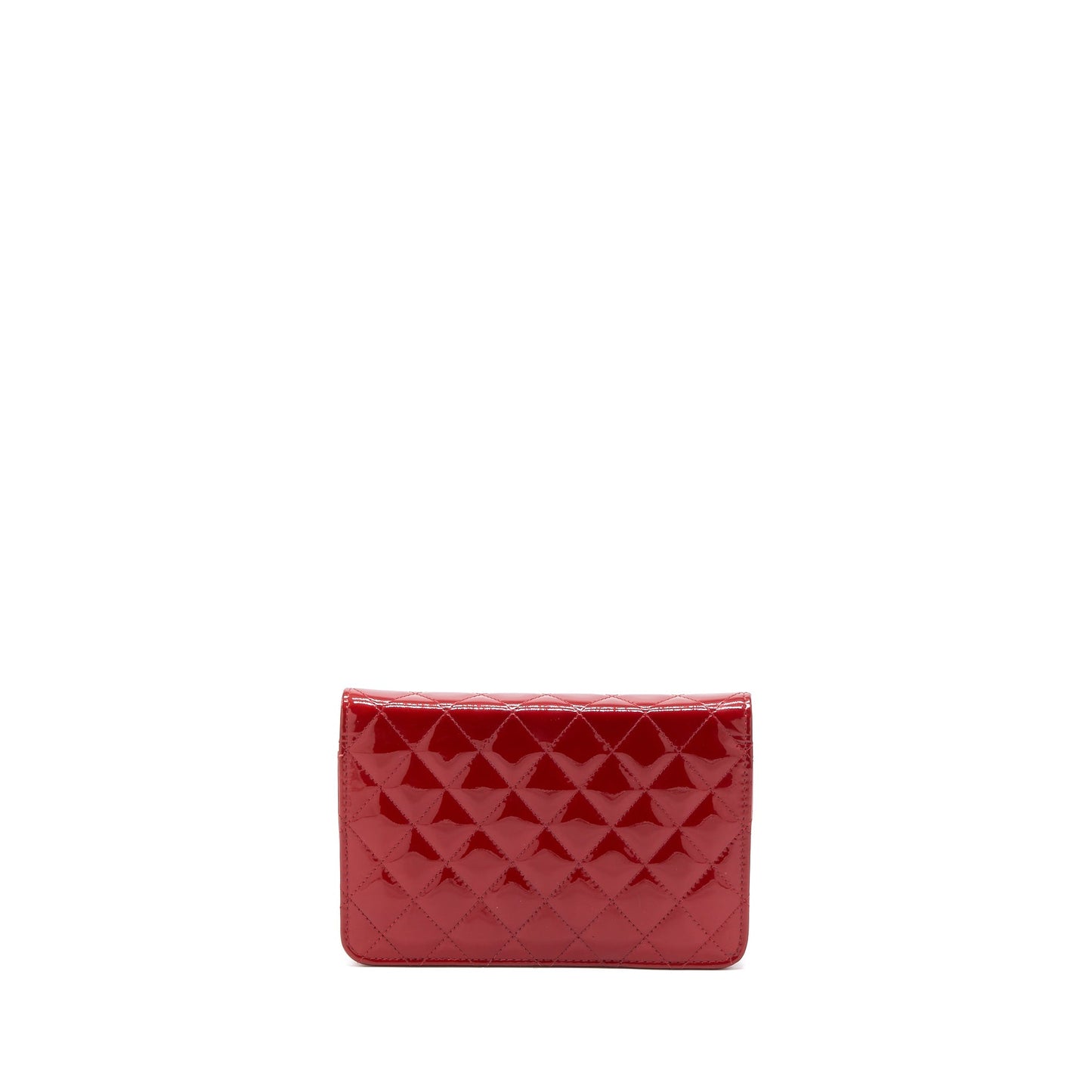 Chanel on Patent SHW Red Wallet Case