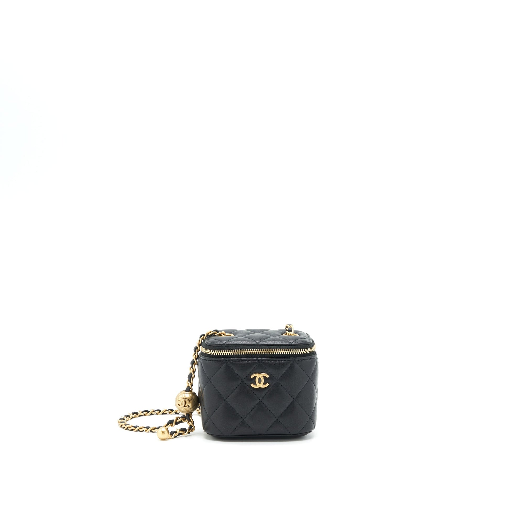 Chanel Pearl Crush Vanity Lambskin GHW Black Mini Bag