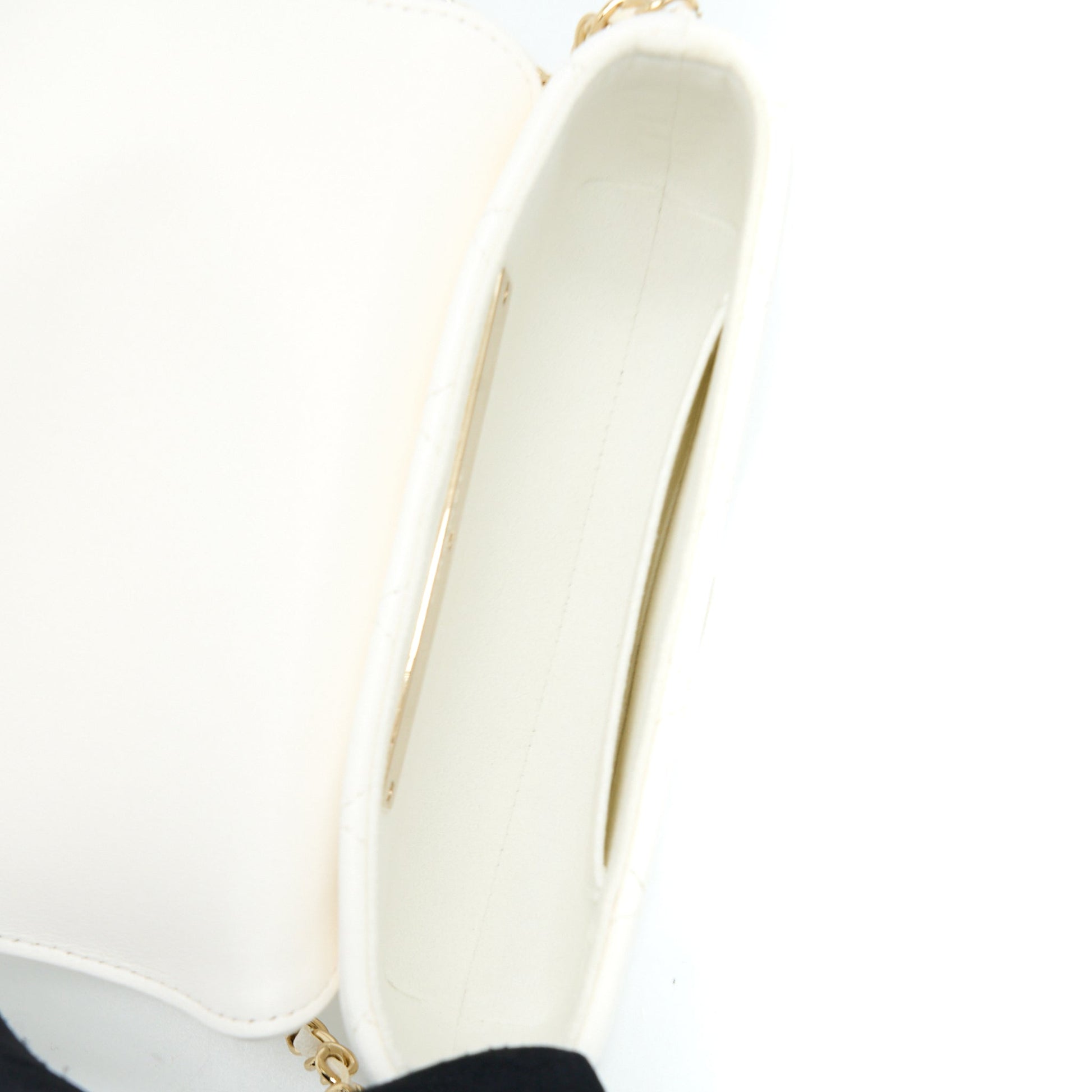 Chanel Rectangular Flap Phone Quilted Lambskin LGHW White Mini Bag