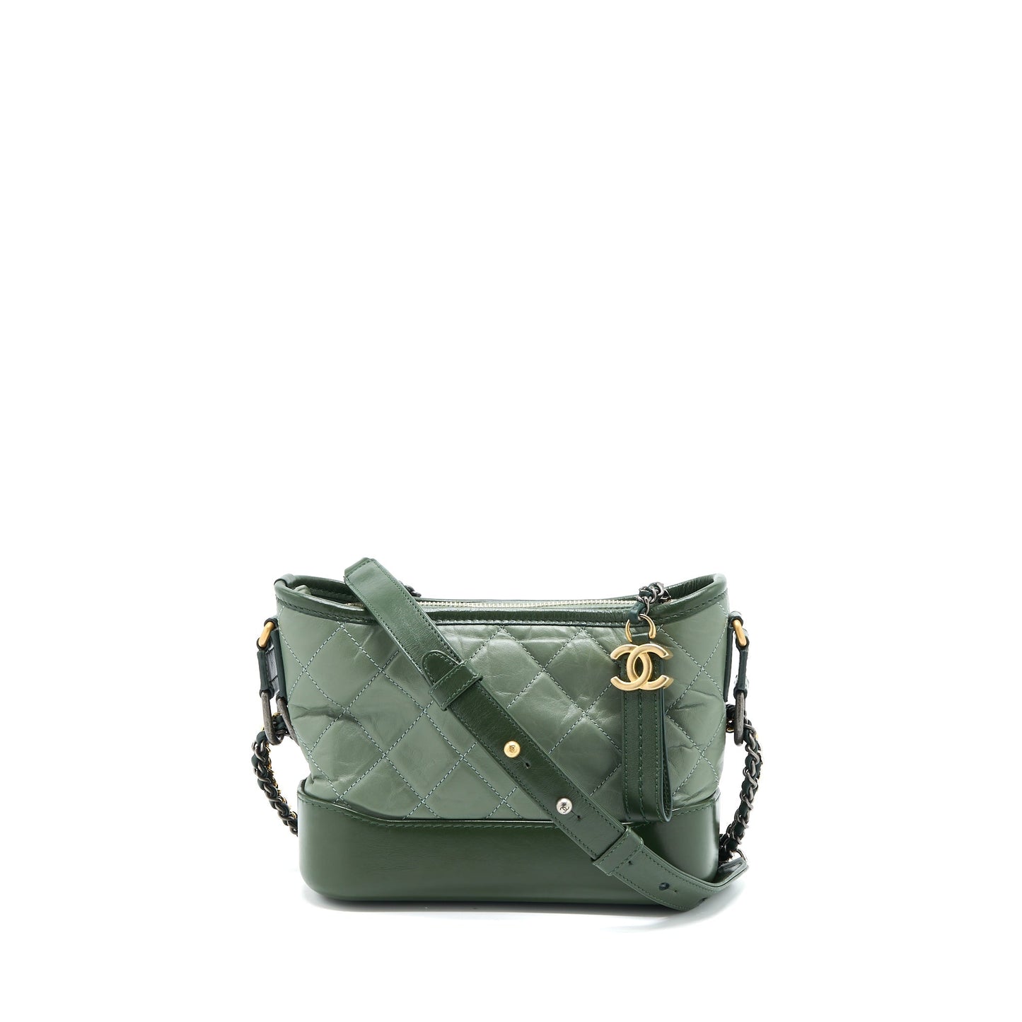 Chanel Gabrielle Hobo Aged Calfskin Hardware Multicolour Green Small Shoulder Bag Multicolour Hardware
