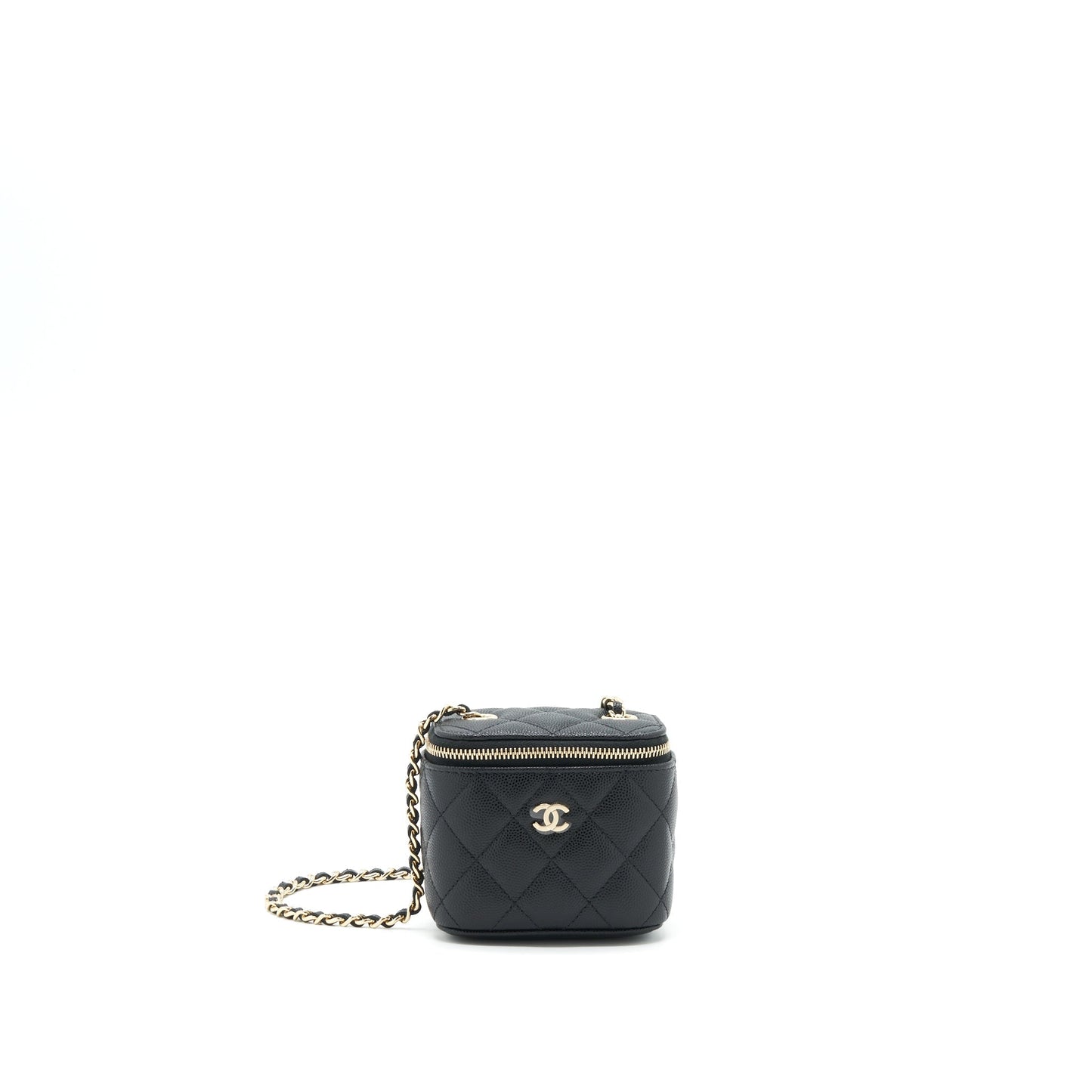 Chanel Vanity Caviar LGHW Black Mini Bag Black Lghw