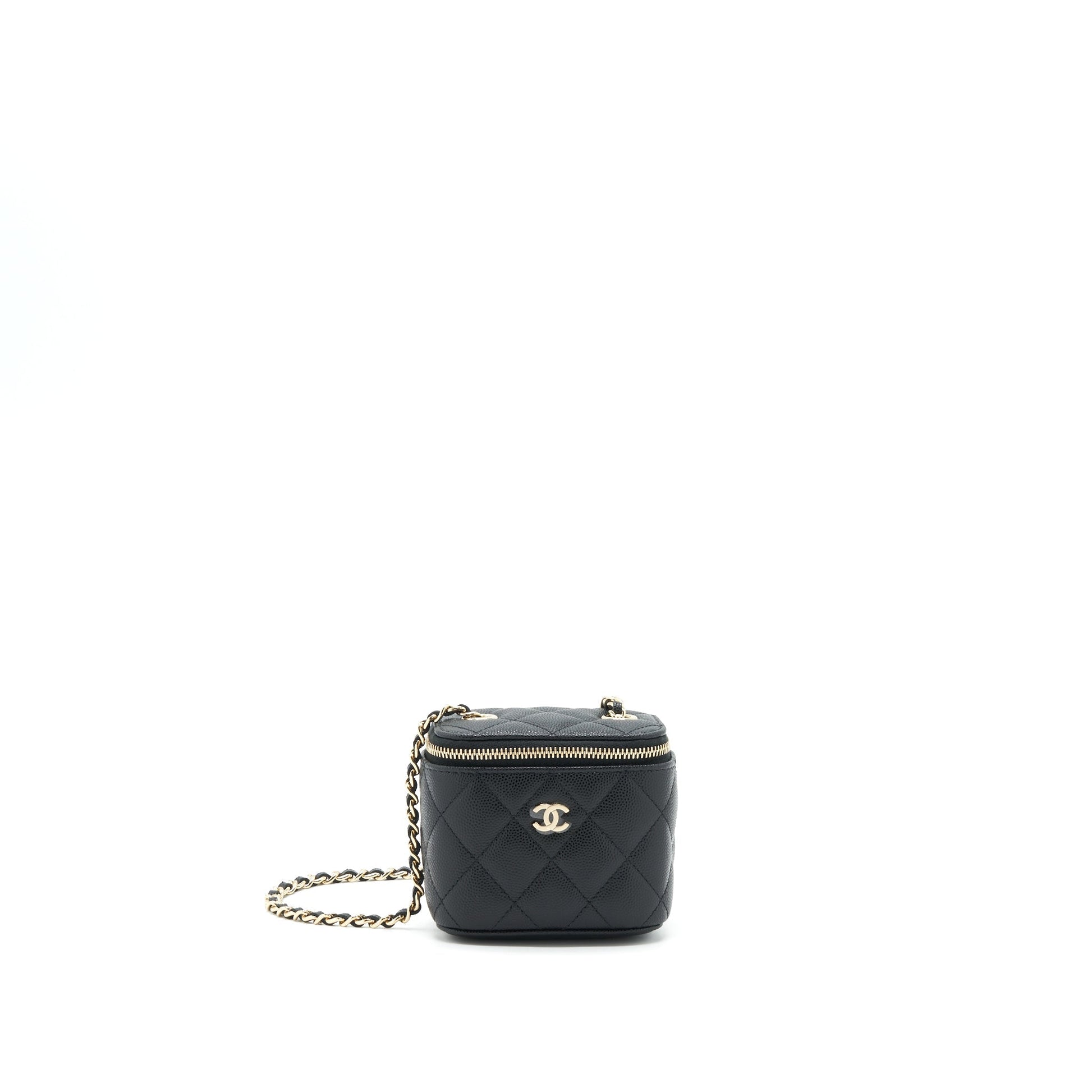 Chanel Vanity Caviar LGHW Black Mini Bag Black Lghw
