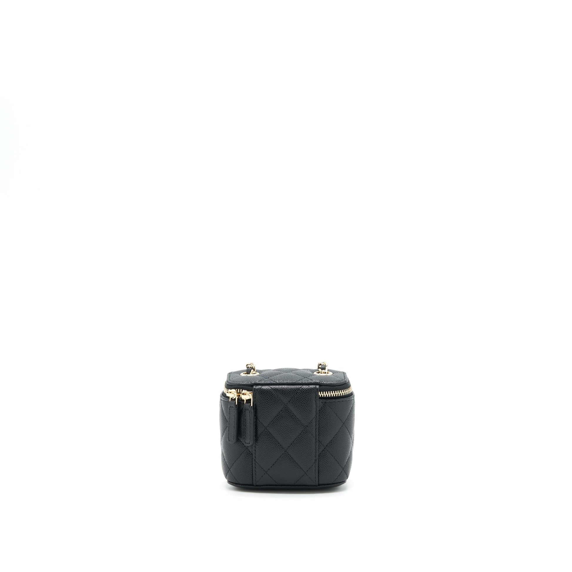 Chanel Vanity Caviar LGHW Black Mini Bag Black Lghw