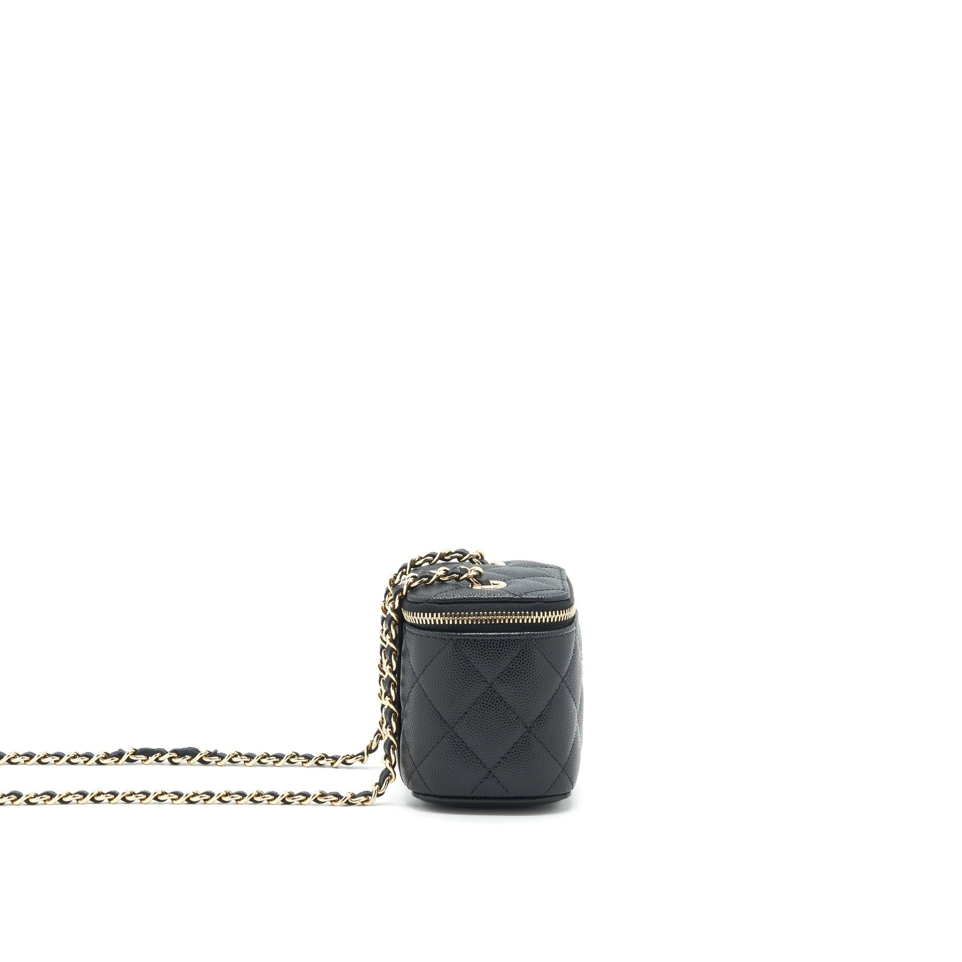 Chanel Vanity Caviar LGHW Black Mini Bag Black Lghw