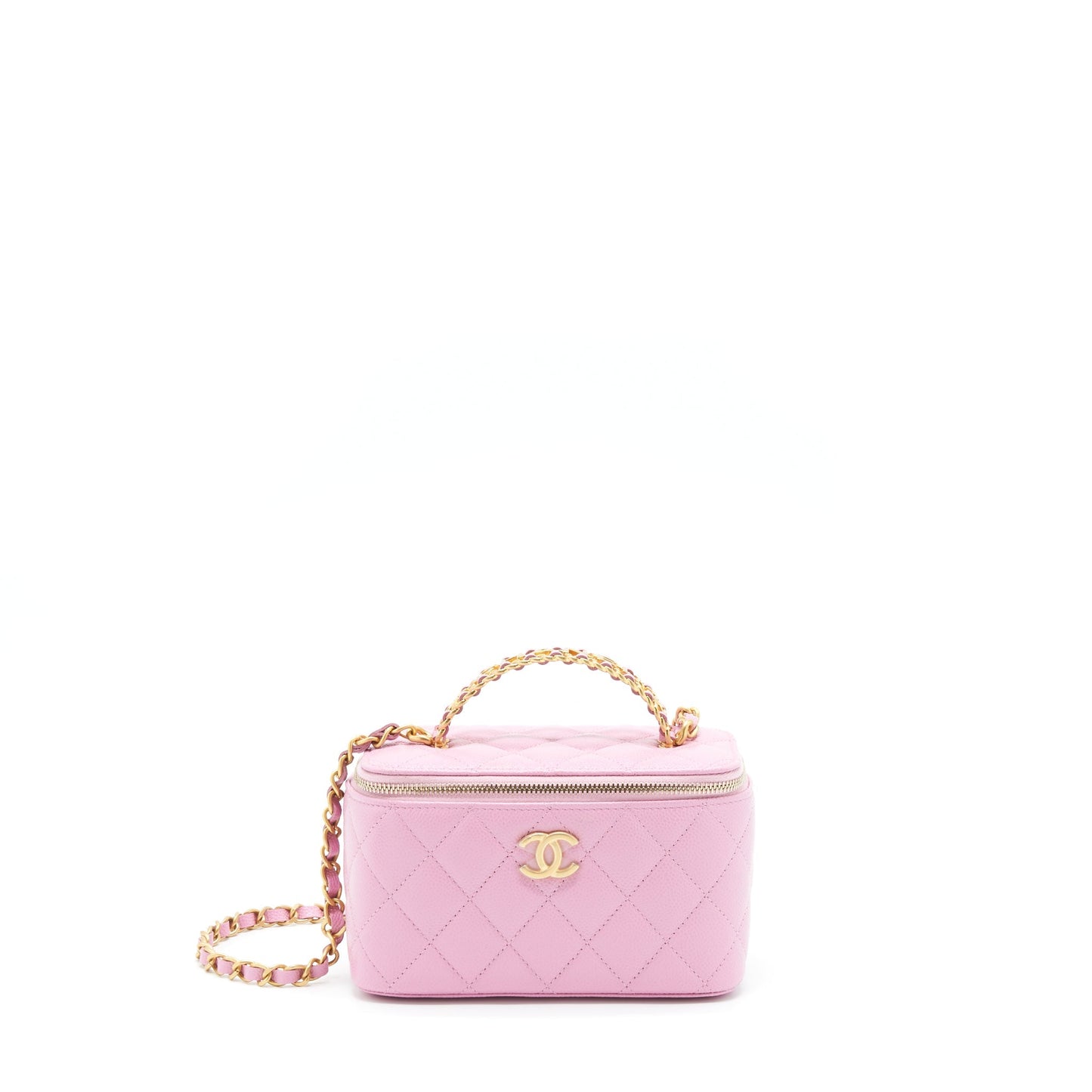 Chanel 22S Letter Top Handle Long Vanity Pink Handbag