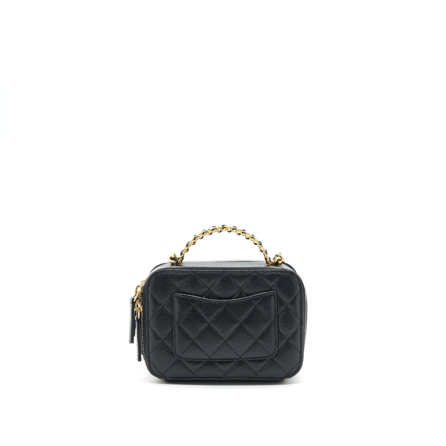 Chanel 22S Letter Top Handle Vanity Caviar Black Small Handbag