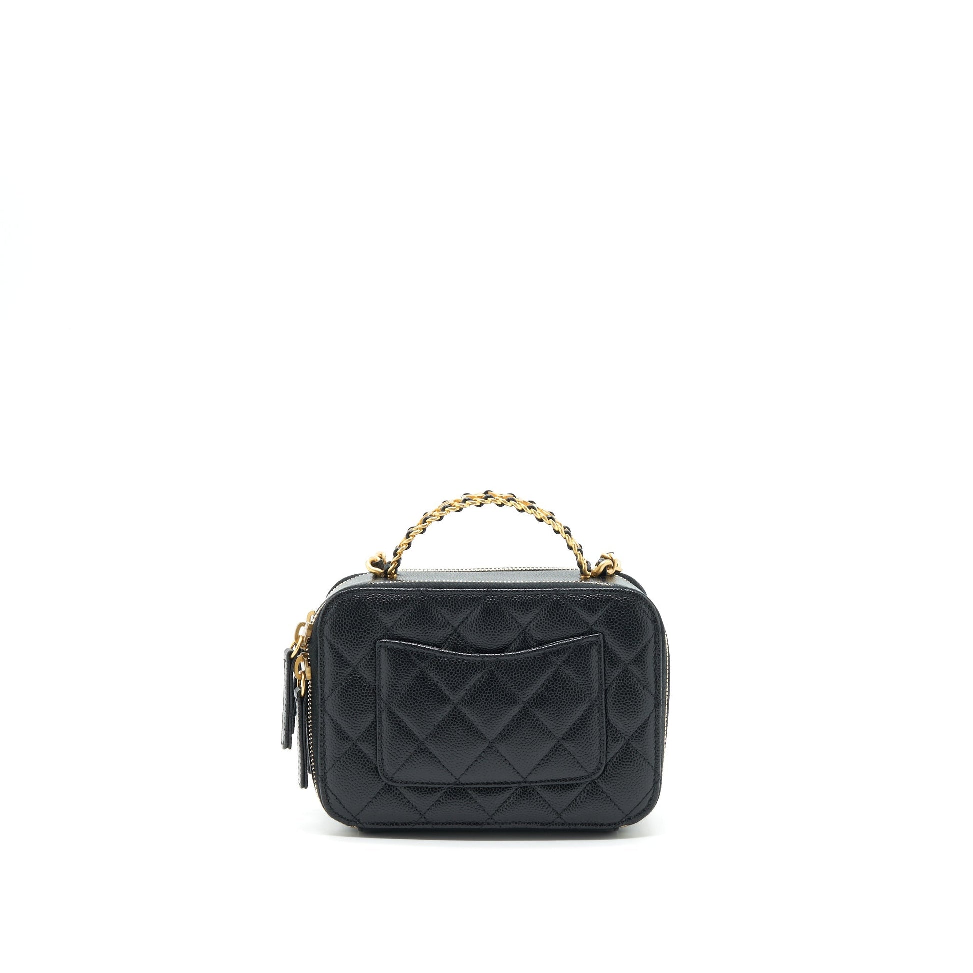 Chanel 22S Letter Top Handle Vanity Caviar Black Small Handbag