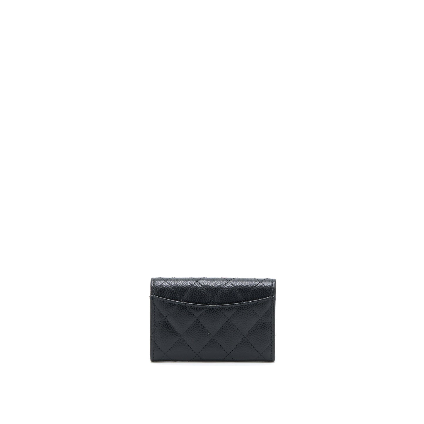 Chanel Classic Flap Card Holder Caviar GHW Black Wallet Case Ghw Microchip