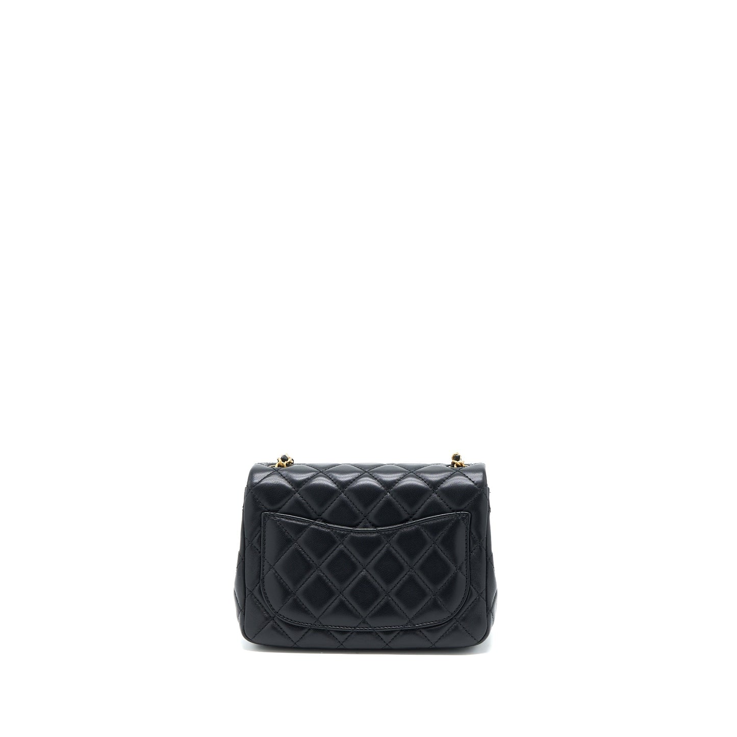 Chanel Pearl Crush Square Flap Lambskin GHW Black Shoulder Bag Microchip 3