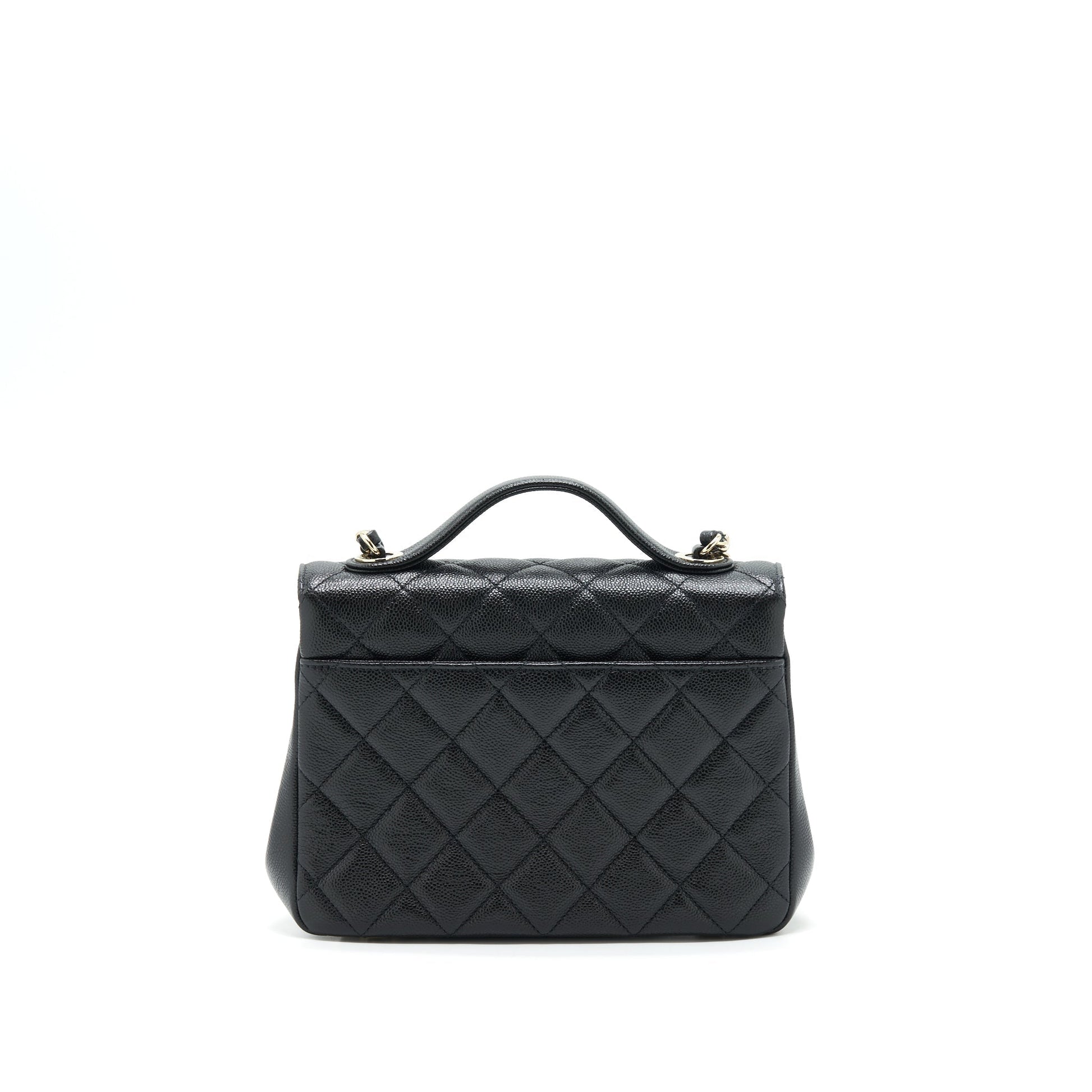 Chanel Business Affinity Caviar LGHW Microchip Black Handbag