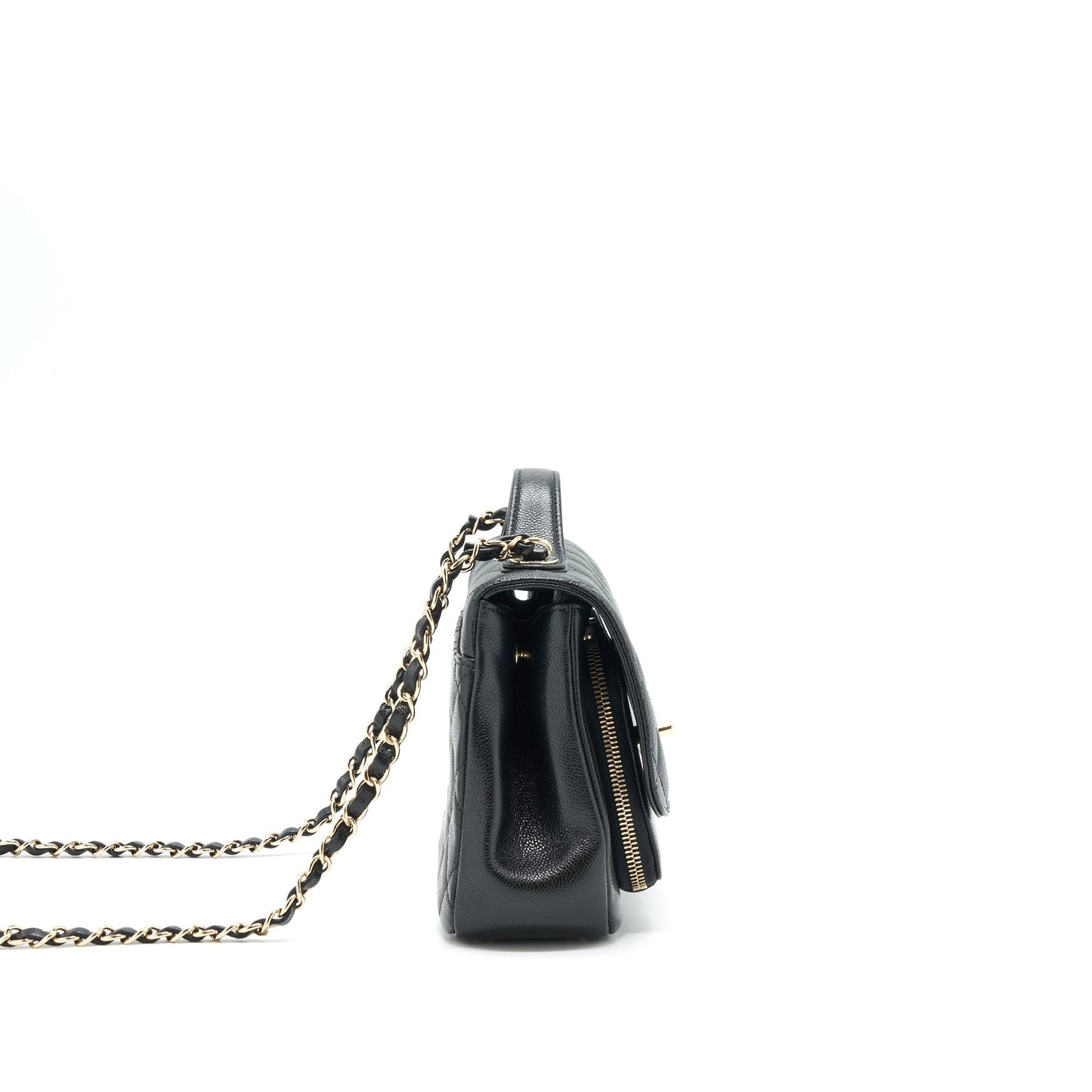 Chanel Business Affinity Caviar LGHW Microchip Black Handbag
