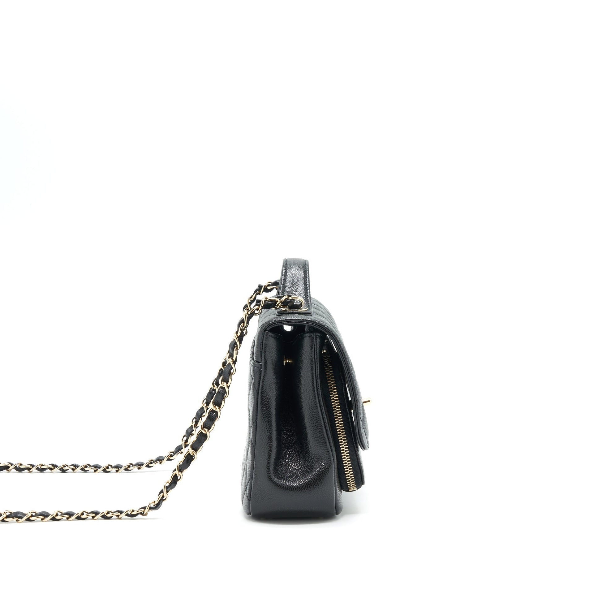 Chanel Business Affinity Caviar LGHW Microchip Black Handbag