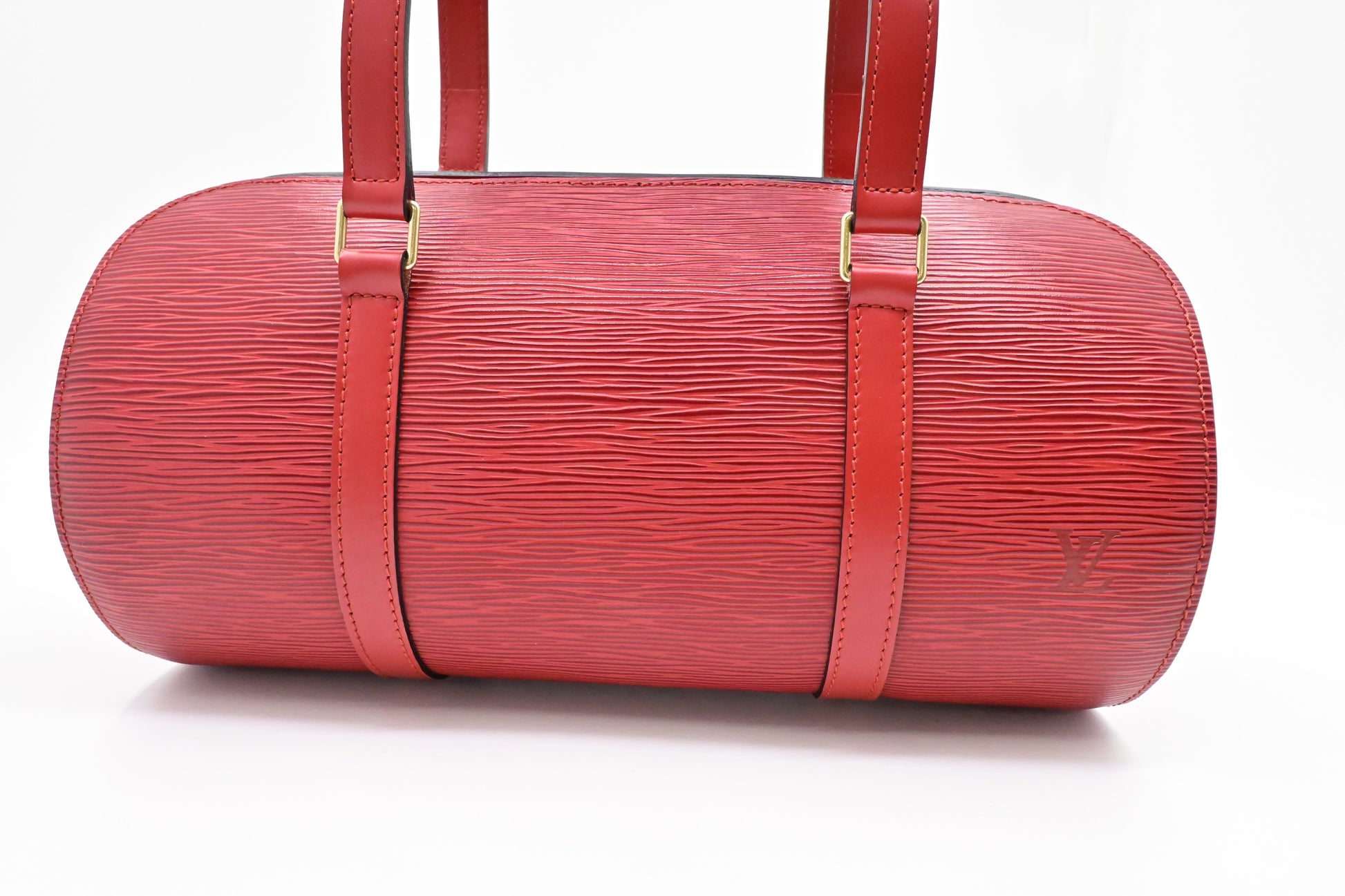 Louis Vuitton Soufflot Red Leather Epi Handbag