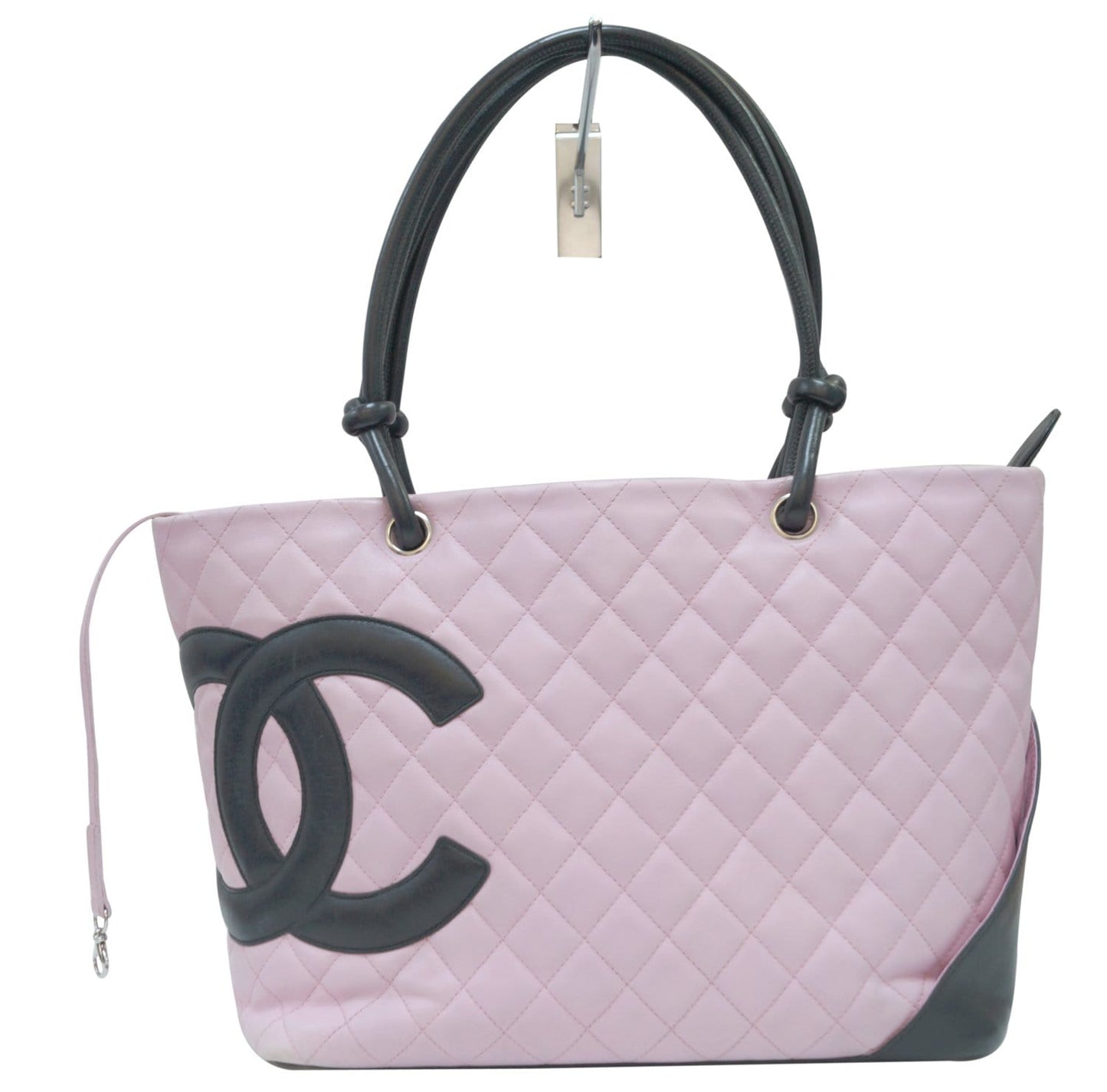Chanel Quilted Cambon Leather Black Pink Travel Bag