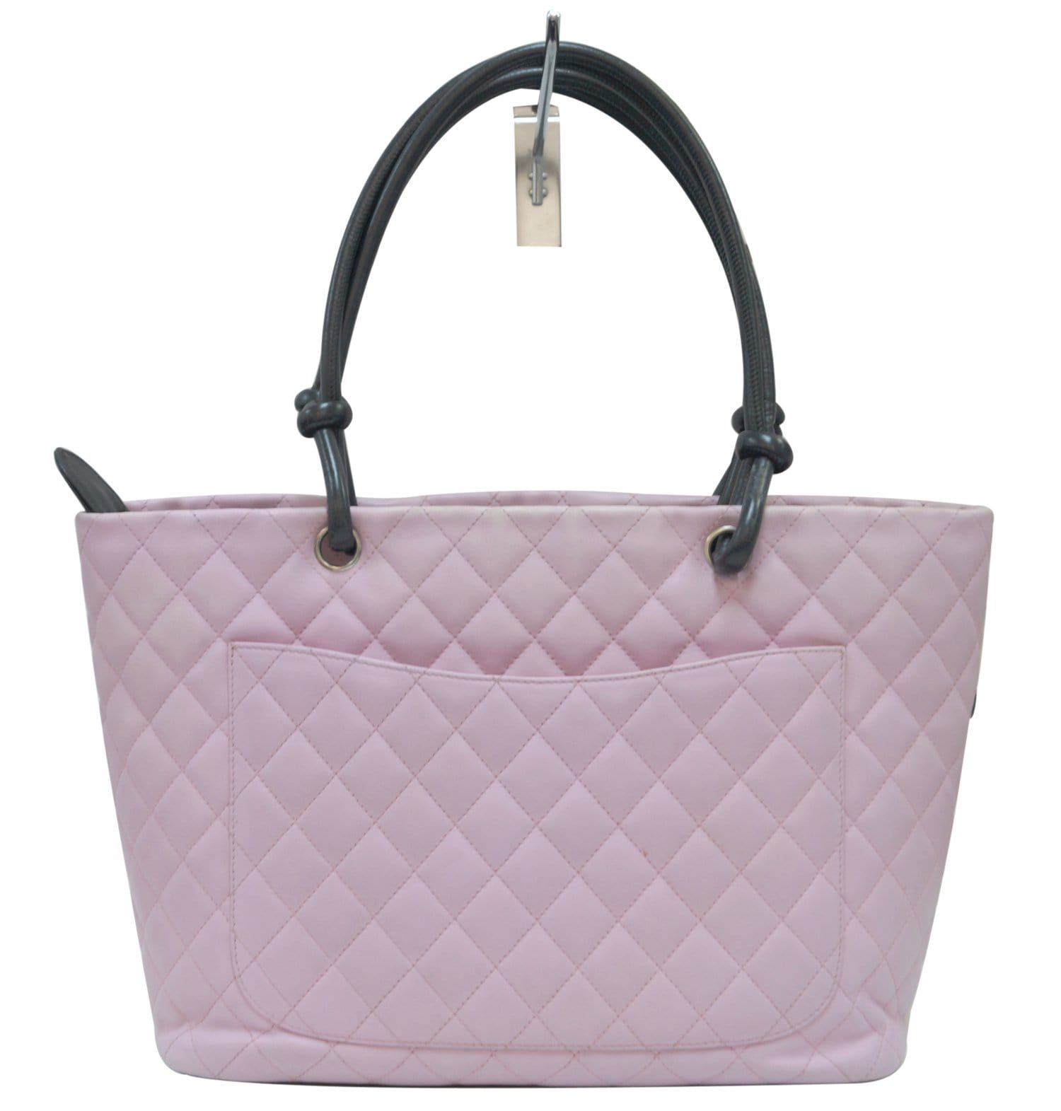 Chanel Quilted Cambon Leather Black Pink Travel Bag