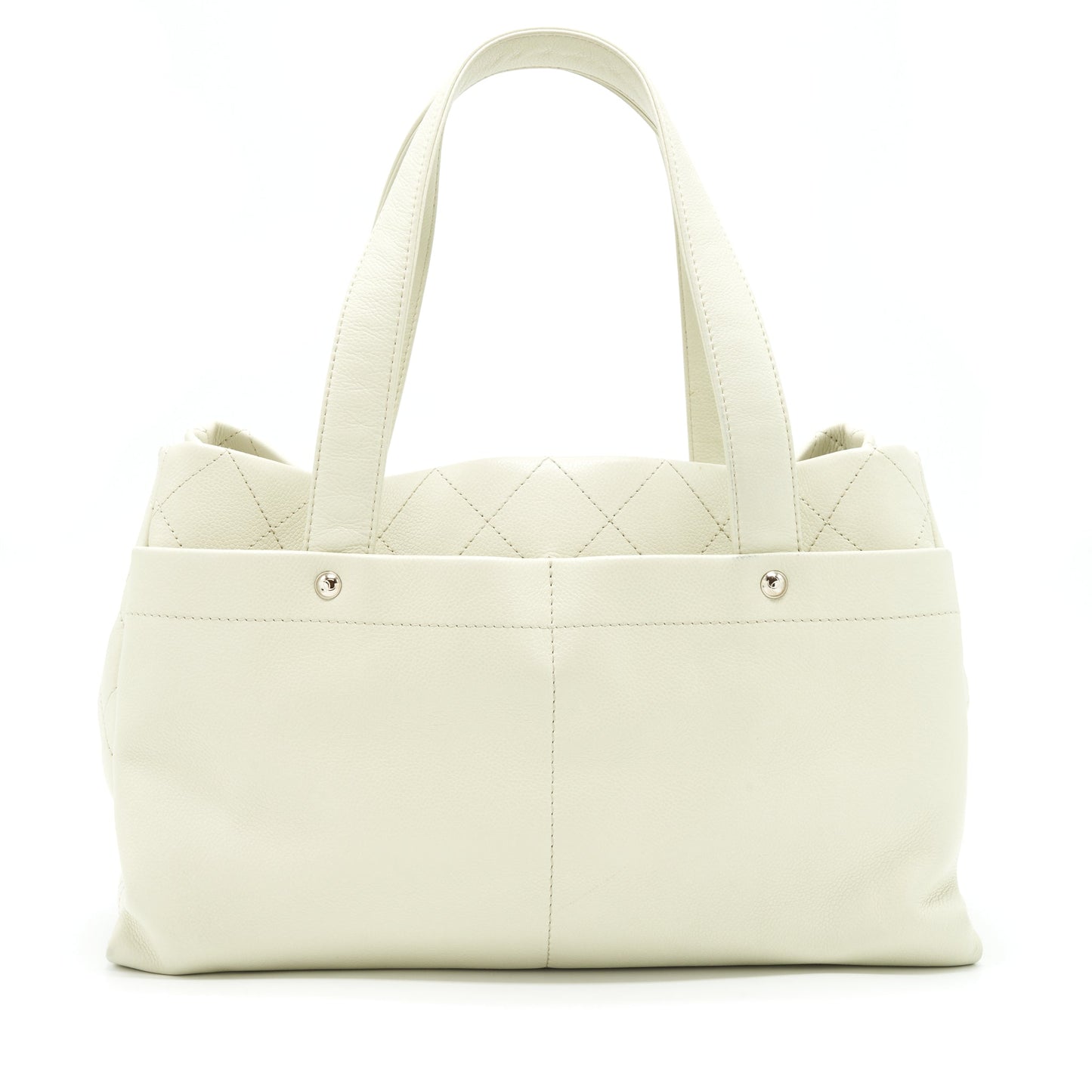 Chanel Shopping Caviar SHW Ivory Tote Bag