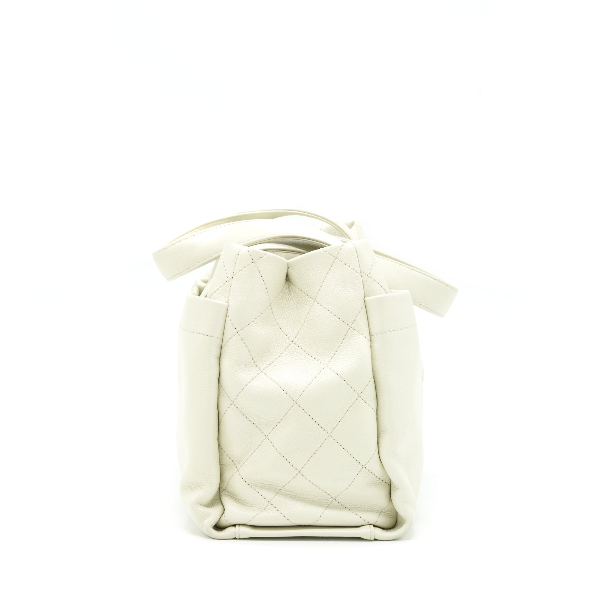 Chanel Shopping Caviar SHW Ivory Tote Bag