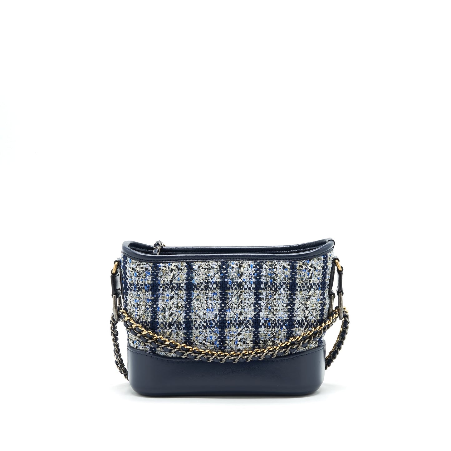 Chanel Gabrielle Hobo Tweed Multi Colour Hardware Blue Small Shoulder Bag