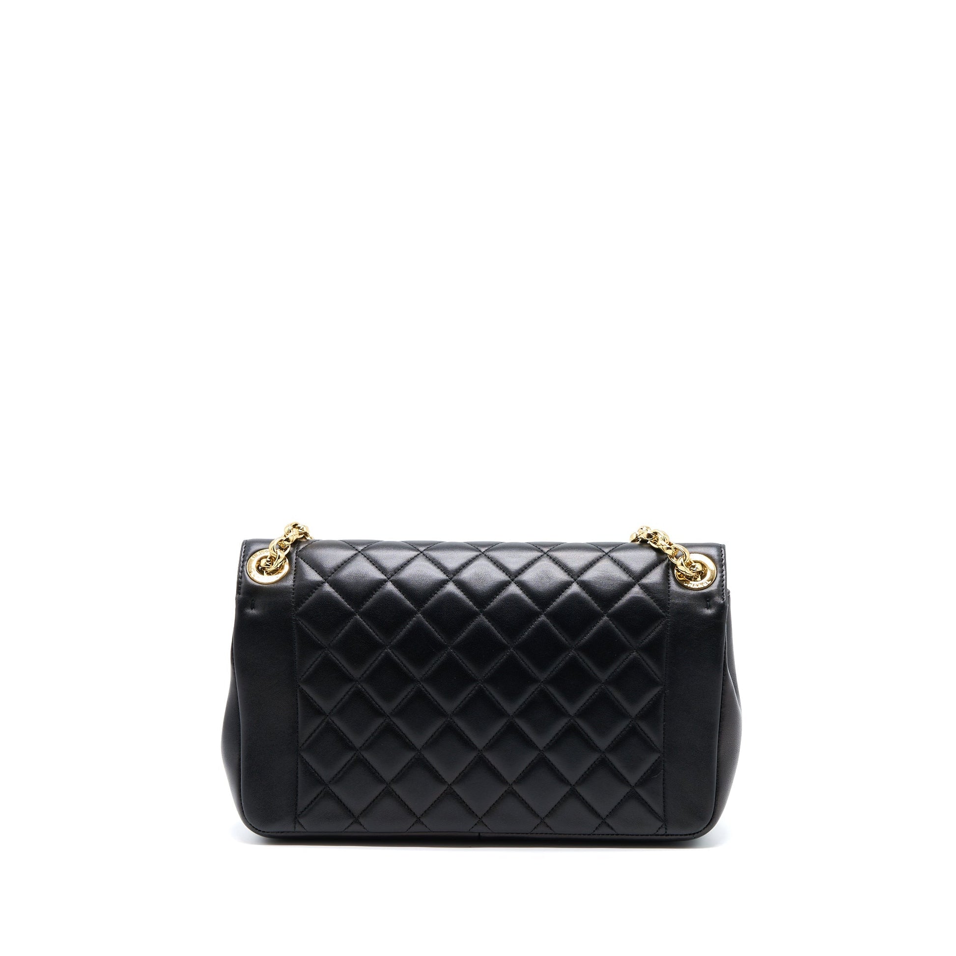 Chanel Seasonal Flap Lambskin GHW Black Shoulder Bag