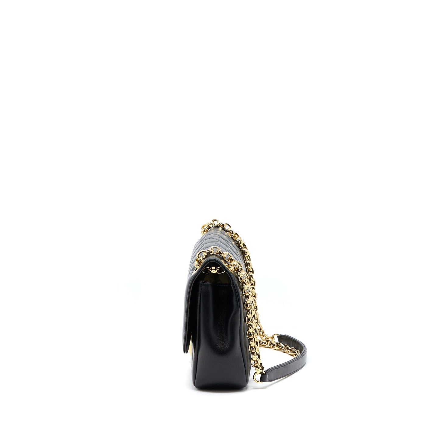 Chanel Seasonal Flap Lambskin GHW Black Shoulder Bag