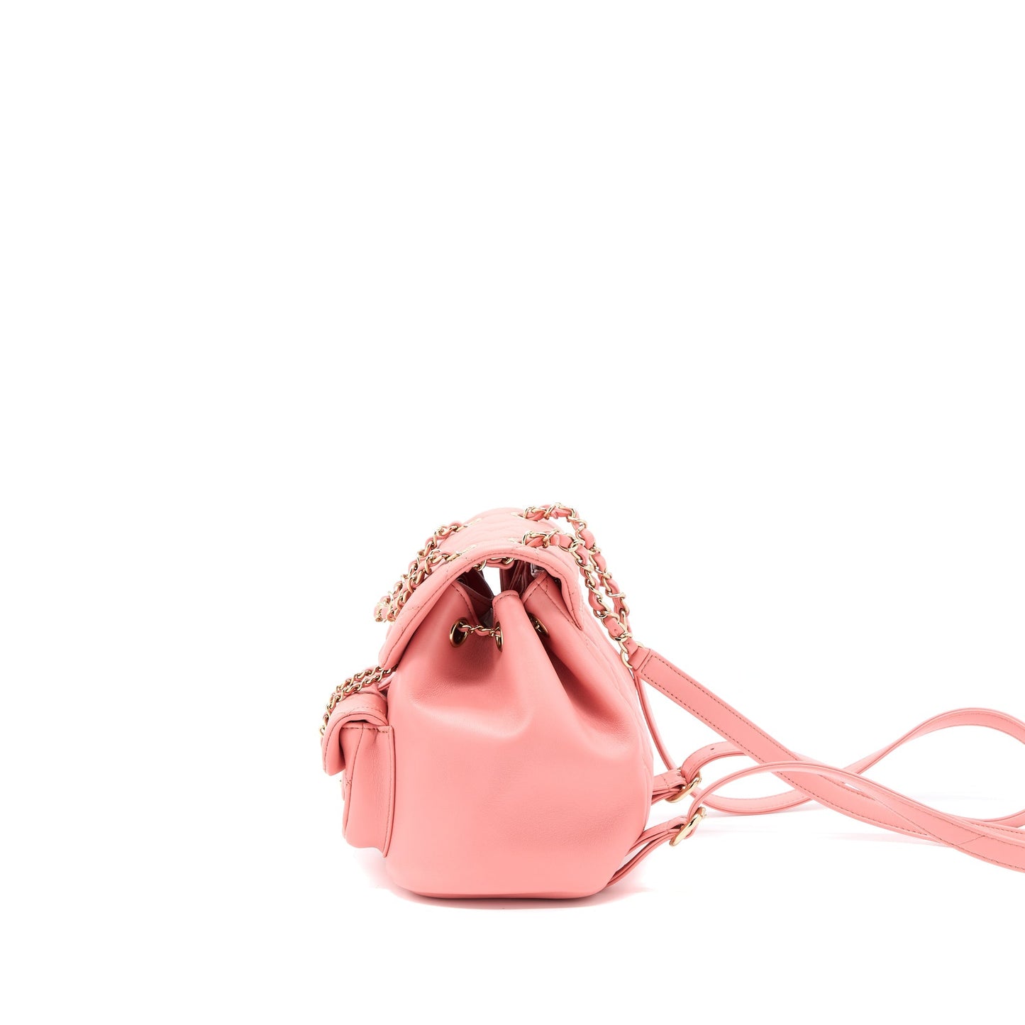 Chanel Duma Backpack Lambskin LGHW Microchip Pink