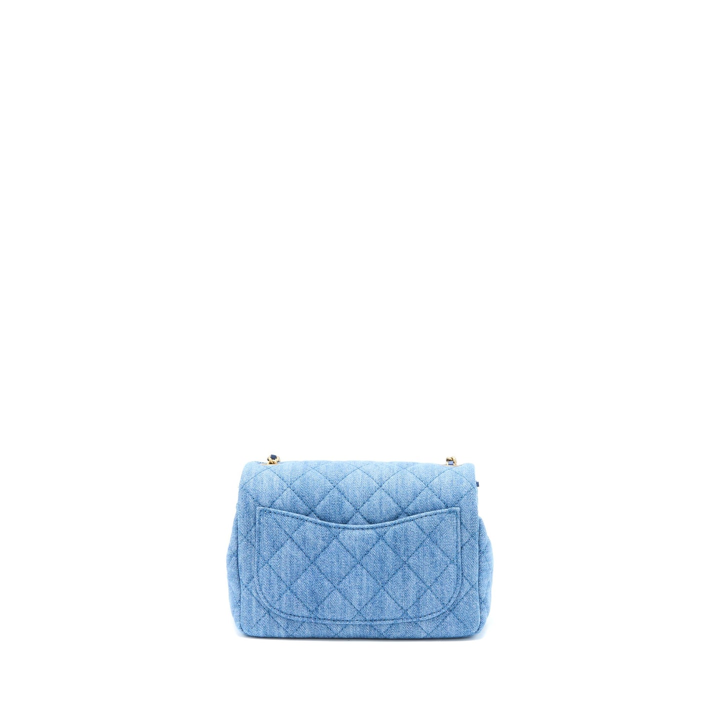 Chanel Pearl Crush Square Flap Denim GHW Shoulder Bag