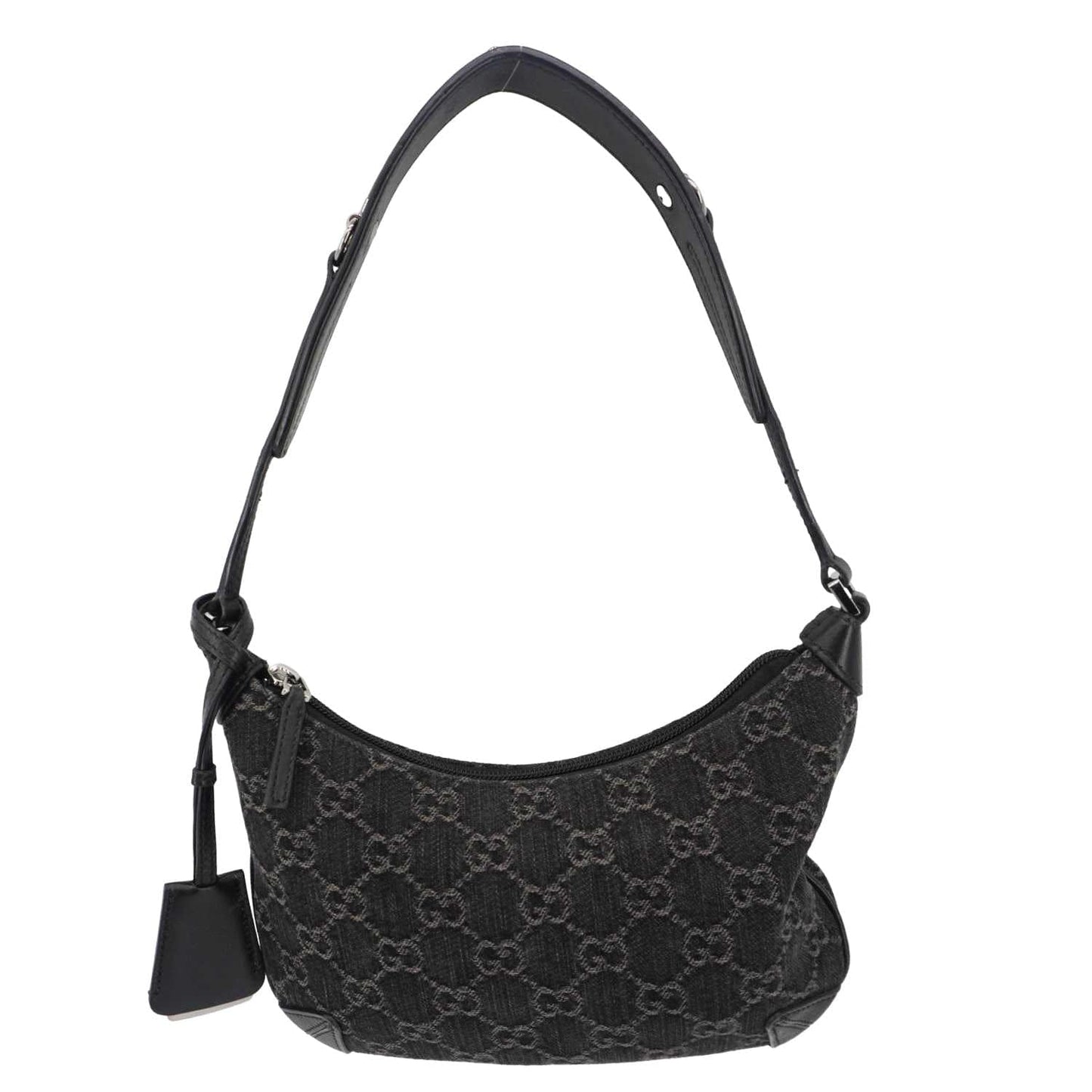 Gucci Horsebit Slim Small Hobo Shoulder Bag Denim Monogram