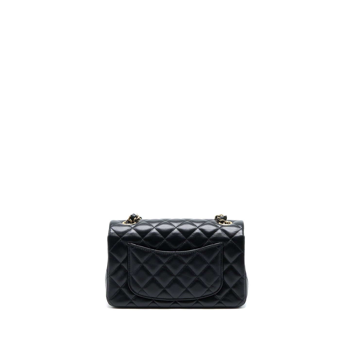 Chanel Rectangular Flap Lambskin LGHW Microchip Black Shoulder Bag Microchip 4
