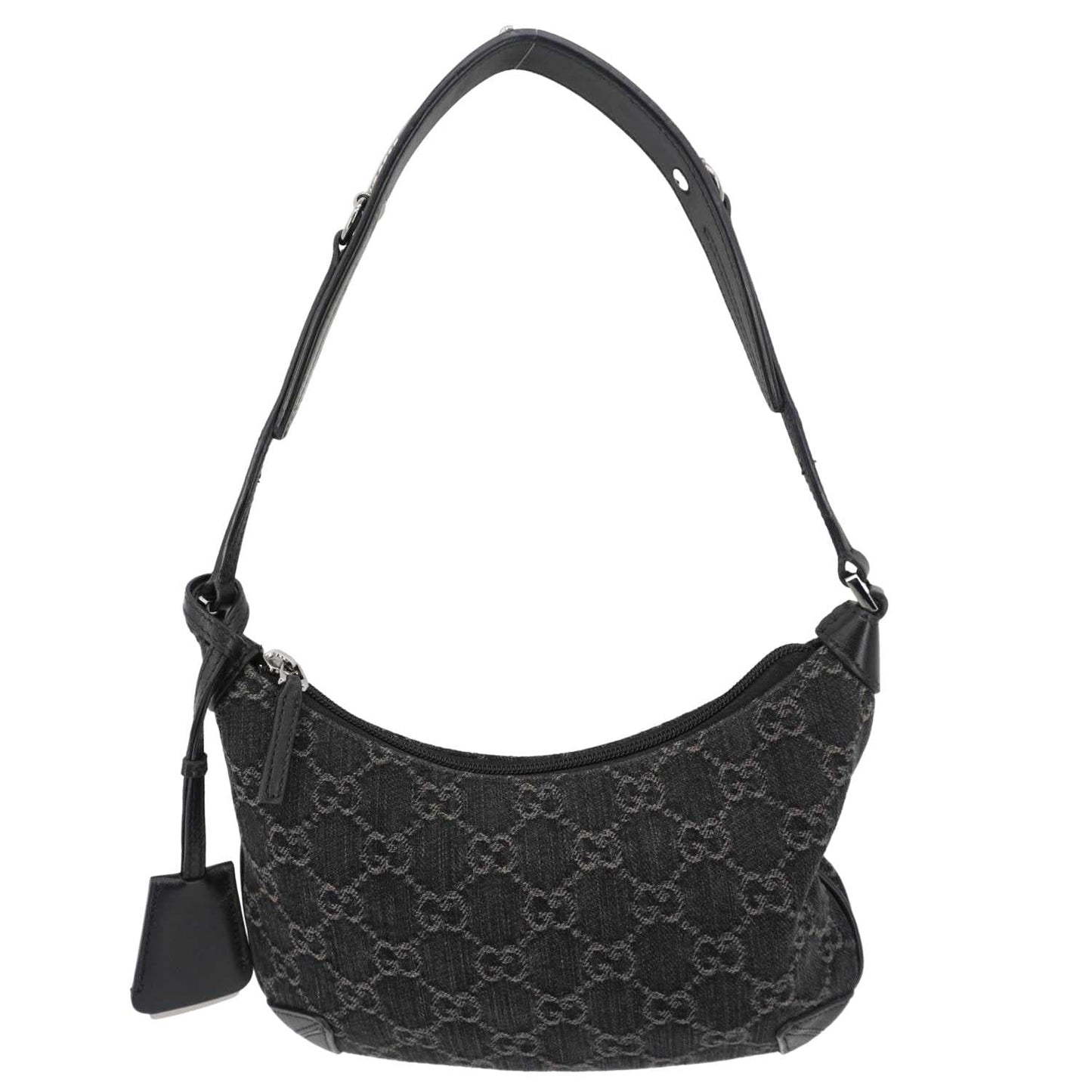 Gucci Horsebit Slim Small Hobo Shoulder Bag Denim Monogram