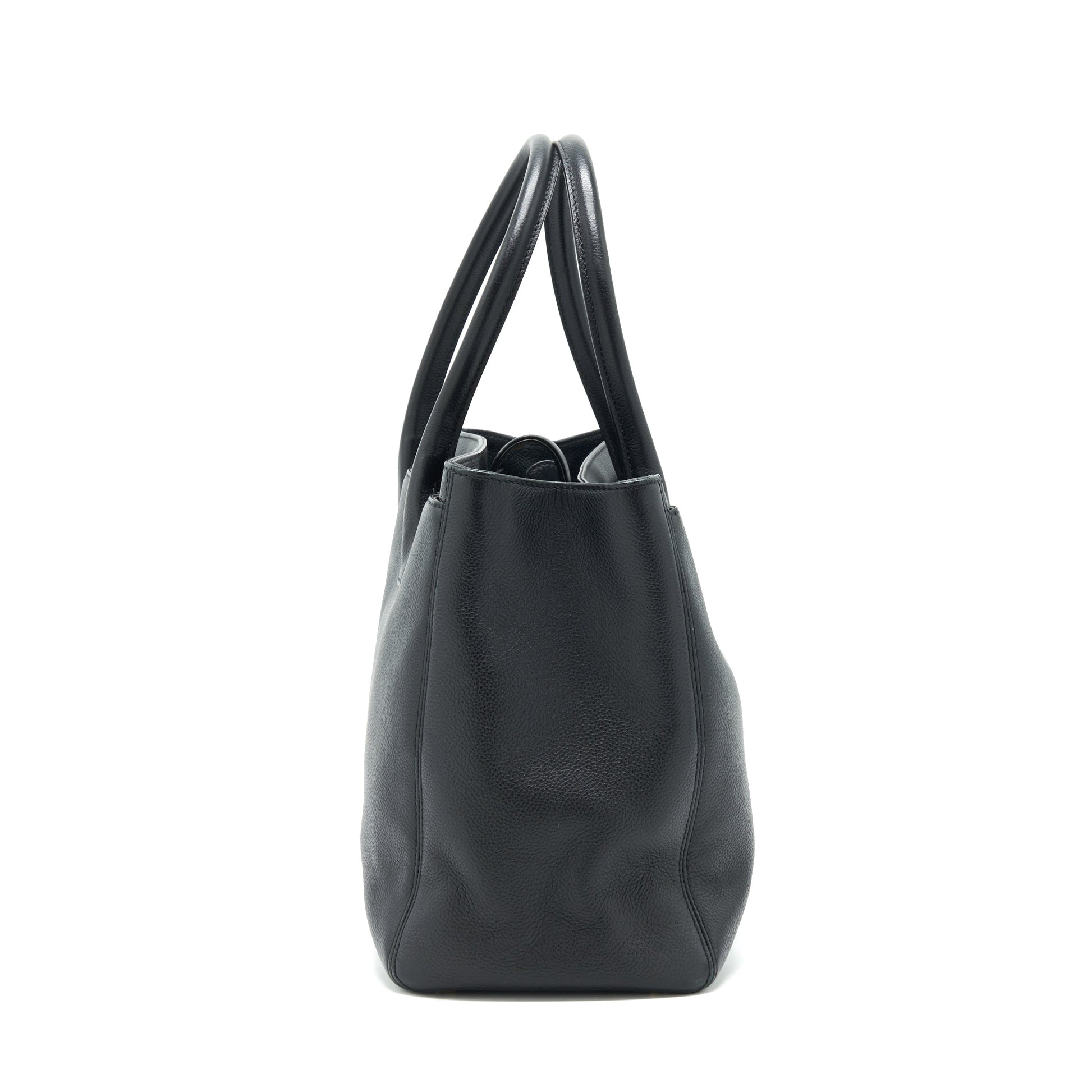 Chanel Cerf Grained calfskin GHW Black Tote Bag