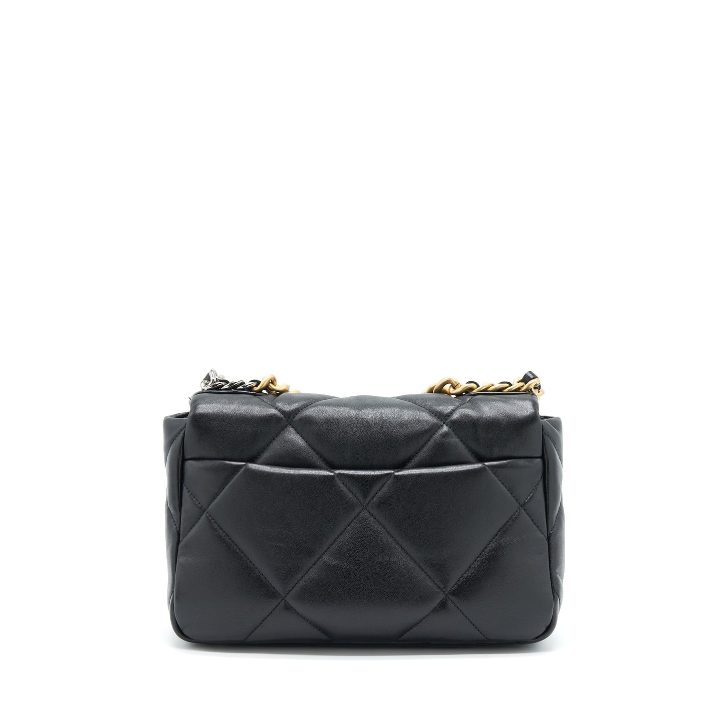 Chanel 19 Lambskin Hardware Black Gold Silver Small Handbag